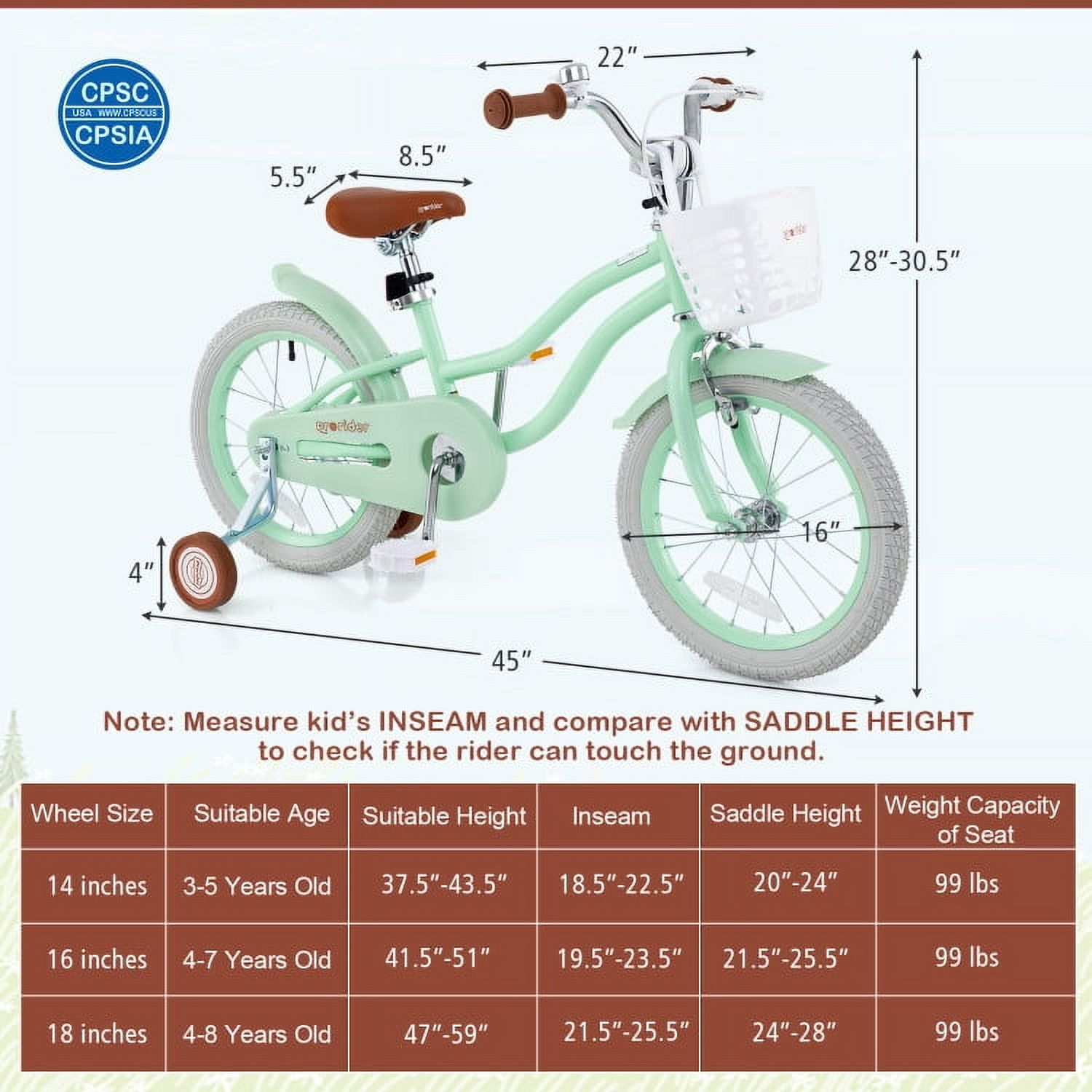GVN Toddler Bike, Balance Bike,16 Inch Kids Bike with Adjustable Seat and Bell for Kids 3-8 Years Olds-16 inches - Image 3