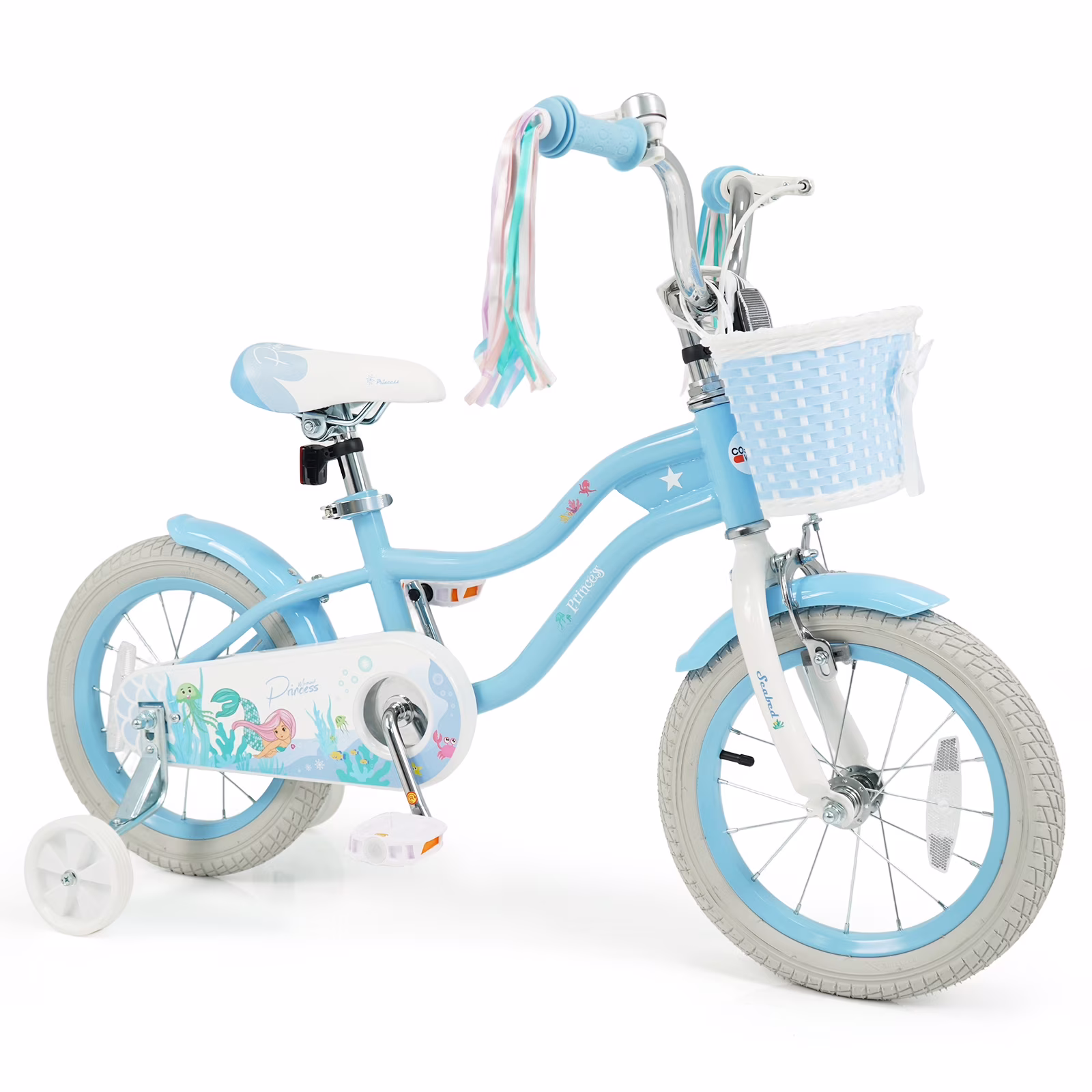 Gymax 14'' Kids Bike Toddler Bicycle w/Training Wheels Hand & Coaster Brakes Handlebar