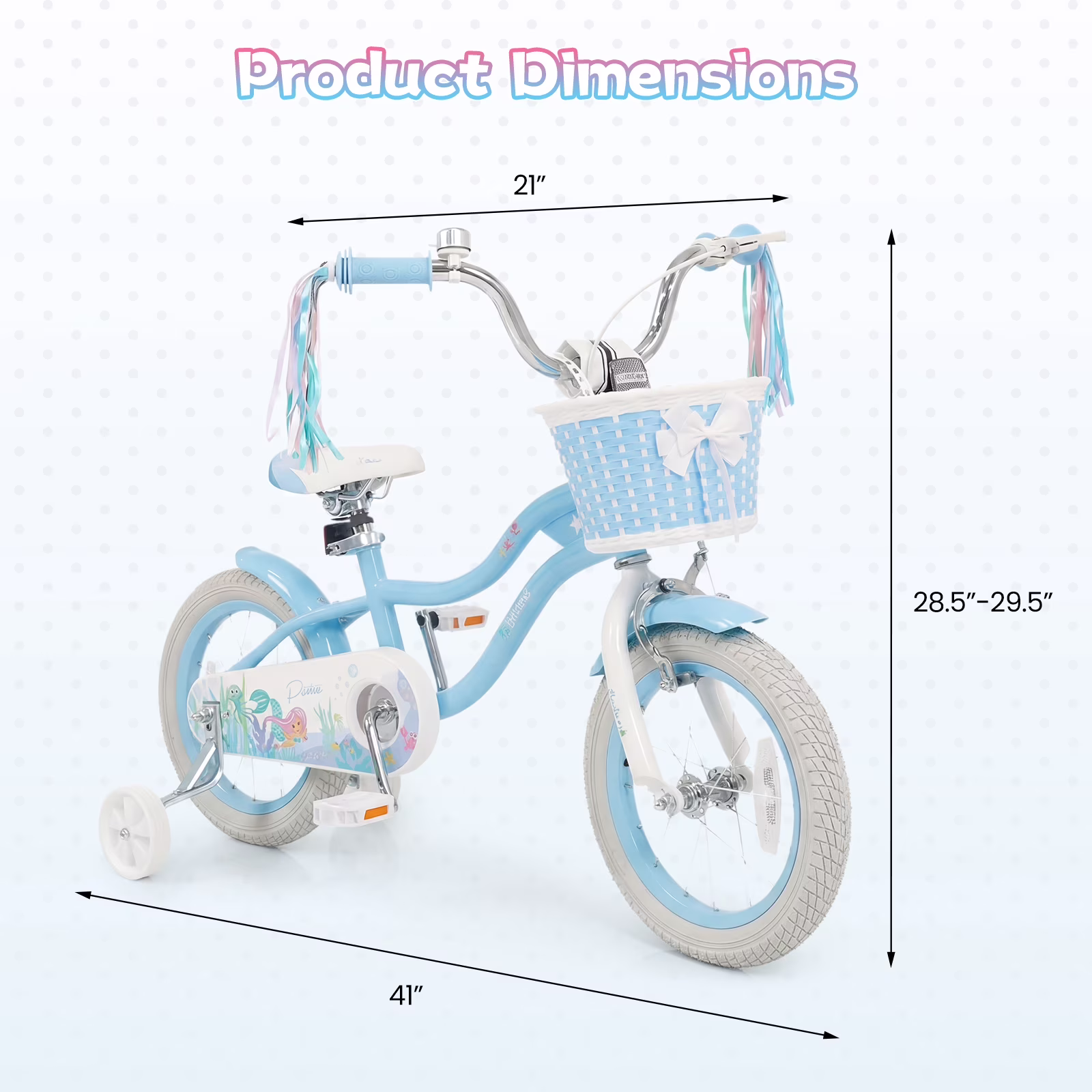 Gymax 14'' Kids Bike Toddler Bicycle w/Training Wheels Hand & Coaster Brakes Handlebar - Image 5