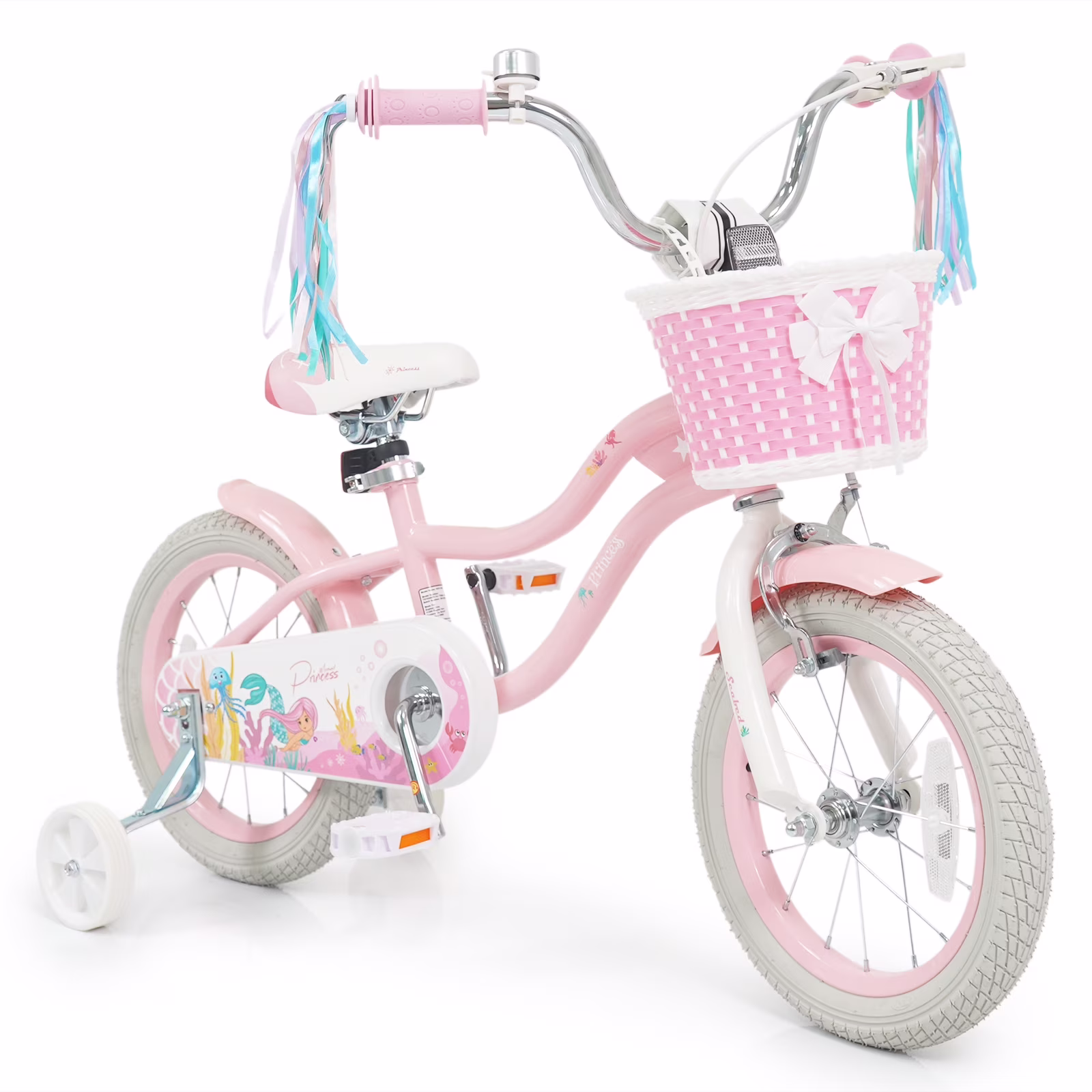 Gymax 14'' Kids Bike w/Training Wheels Hand Coaster Brakes Adjustable Seat Handlebar