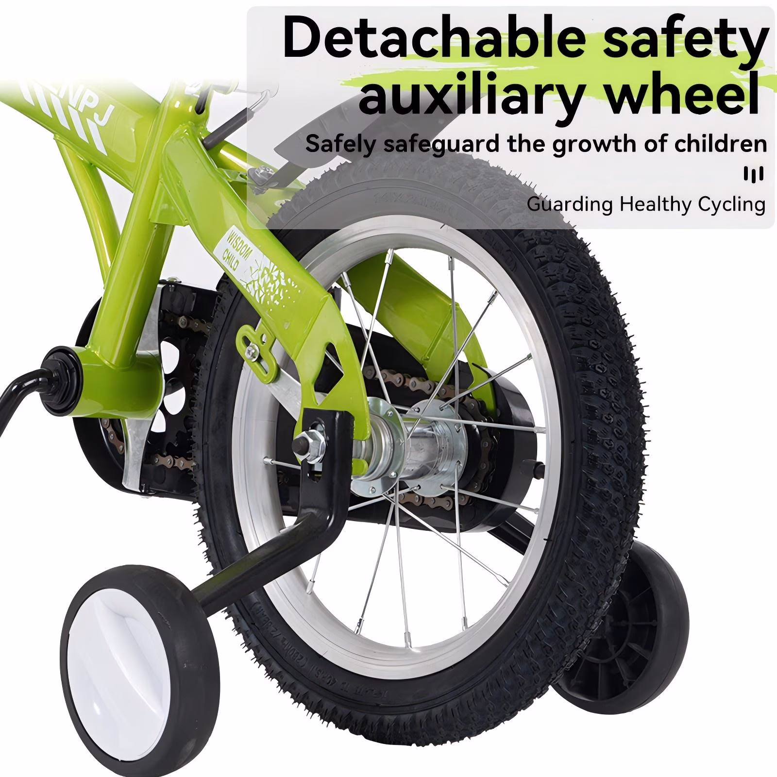 HappyToysWorld Kids Bike 18 inch with Training Wheels & Adjustable Seat for Boys Girls Ages 5-10, Height 45-57 Inch, Includes Kickstand - Image 2