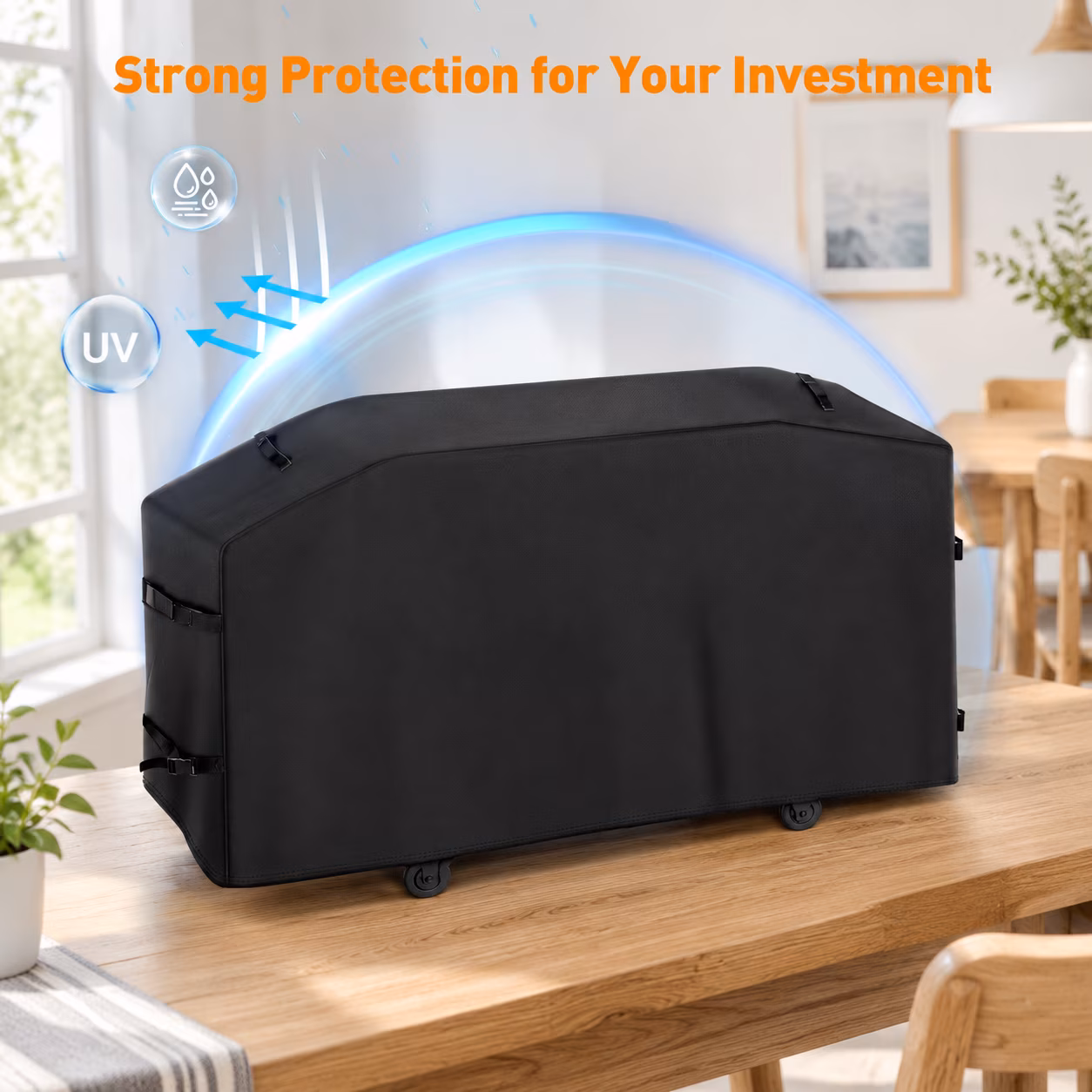 Heavy Duty 600D Polyester Grill Cover for Flatrock 3 Zone, Compatible with Traeger 33-inch and Blackstone 28-inch Grills - Image 3