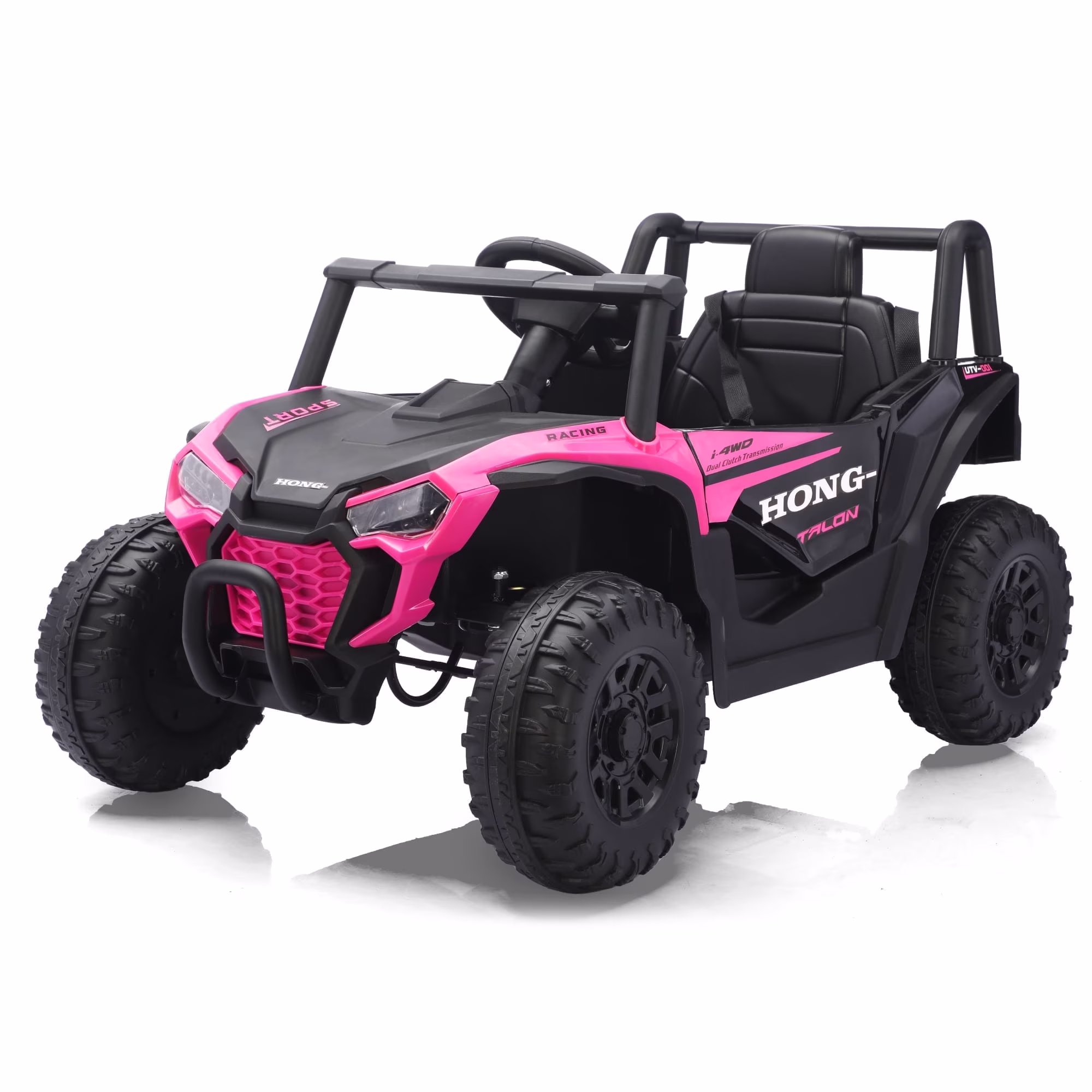 HEIMILI 12V Kids Ride On UTV,Ride on Car Toy w/Remote Control,Electric Off-Road UTV Truck,Remote w/ LED Lights MP&Music Bluetooth USB for Kids,Boys and Girls Aged 3-6 Years (Pink)