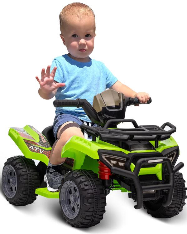 Hikiddo 12V Ride-on Toy for Toddlers, Kids ATV 4 Wheeler for 1-3 Boys & Girls with Music - Green