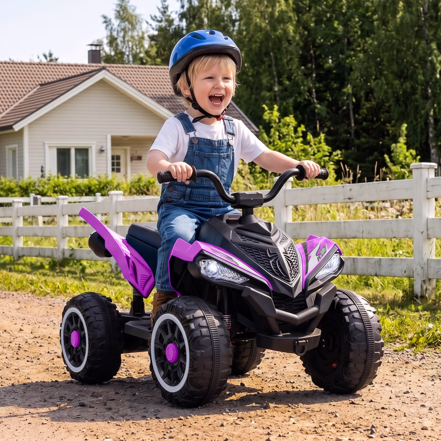 Hikiddo 24V ATV Kids 4 Wheeler, Spider Electric Four Wheeler for Kids Ride on Toy, 16" Extended Seat - Purple - Image 3