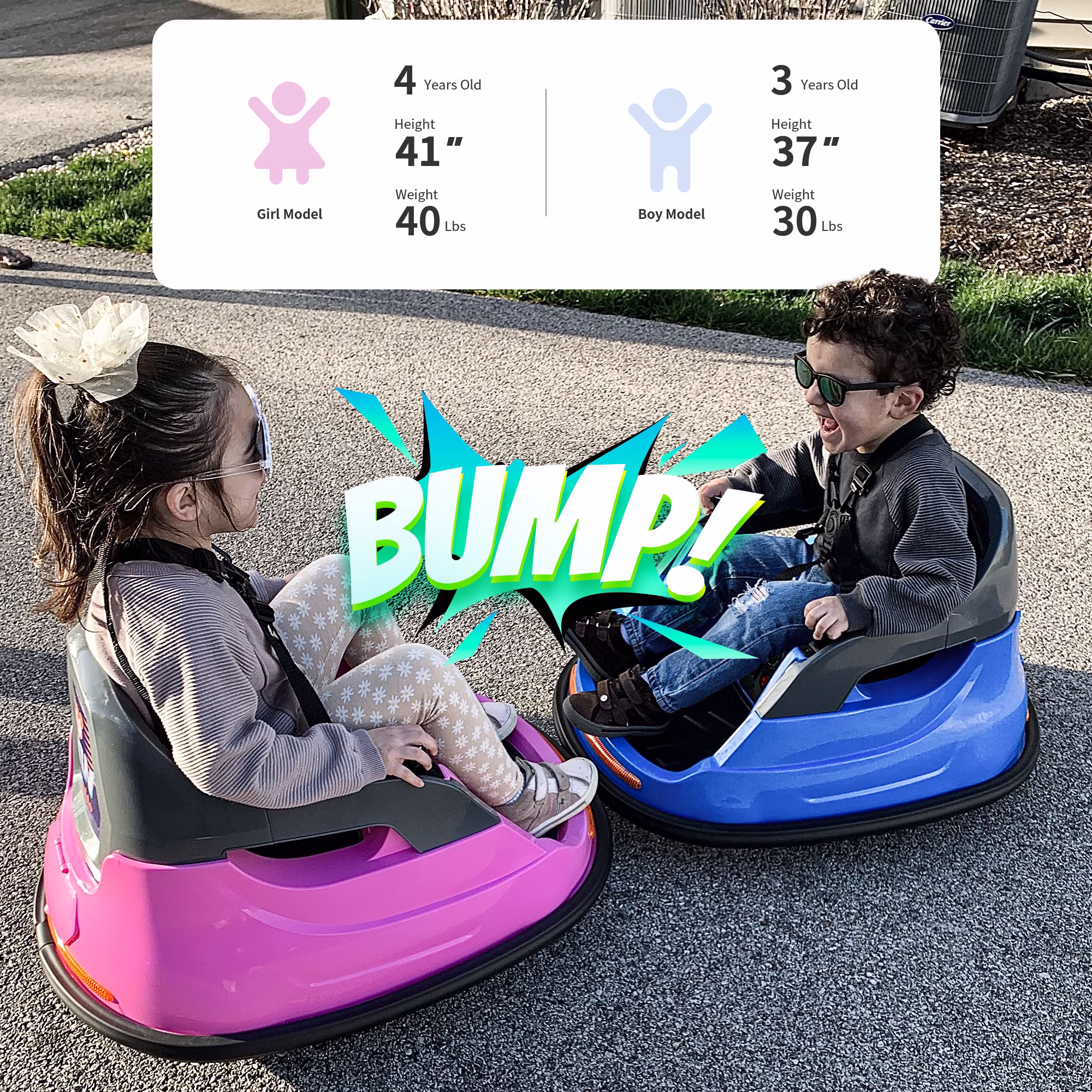 Hikiddo Bumper Car for Kids, 6V Powered Kids Ride on Toys Bumper Car for Toddlers Aged 3 4 5, w/ Remote, 3 Speed - Blue - Image 3
