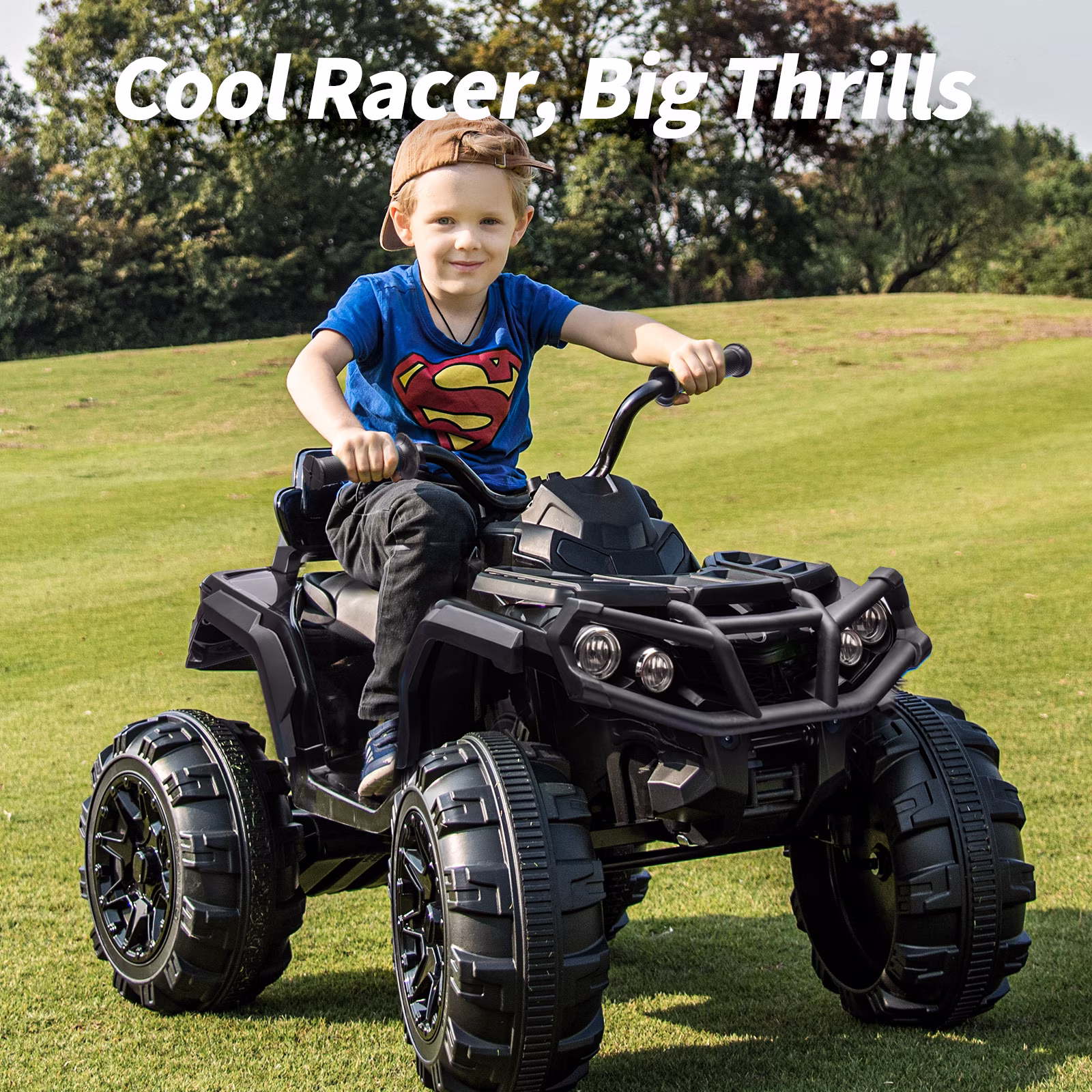 Hikiddo Kids ATV 4 Wheeler, 24V Kids Ride on Toy for Big Kid w/Bluetooth, 400W Motor - Black - Image 4