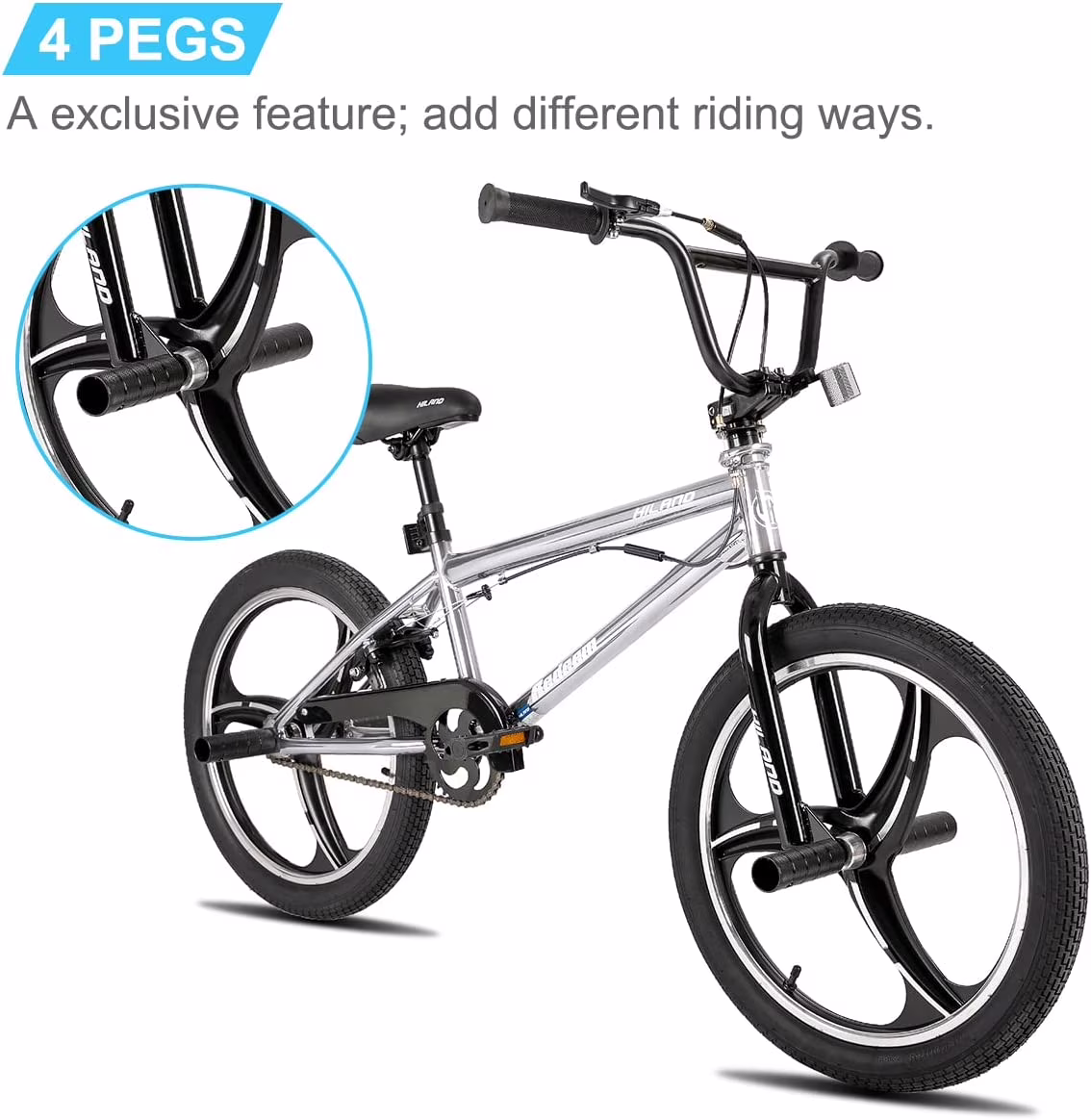Hiland 20 Inch Boys' or Girls' BMX Bike, Kids' Bicycle - Image 4