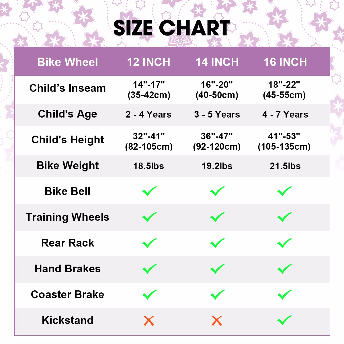 HILAND Starry 14-Inch Kids Bike for Boys & Girls, with Training Wheels, Bell and Rear Rack, Purple - Image 5