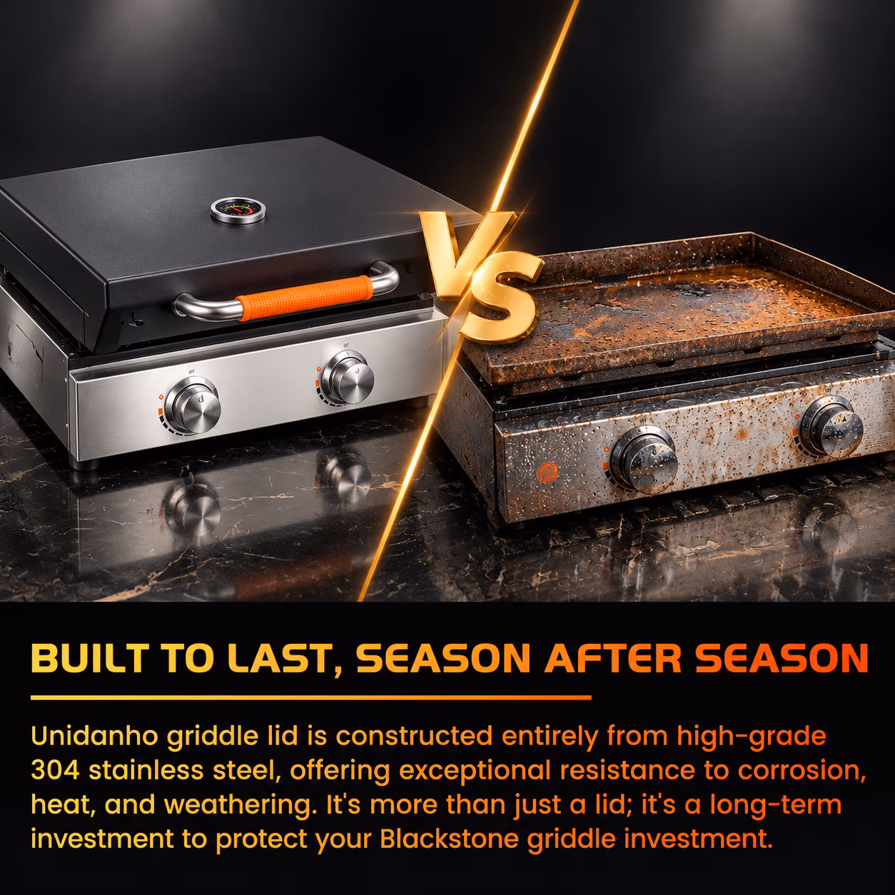 Hinged Lid for 22 Inch Blackstone Griddle, Stainless Steel Hood with Temperature Gauge - Image 5