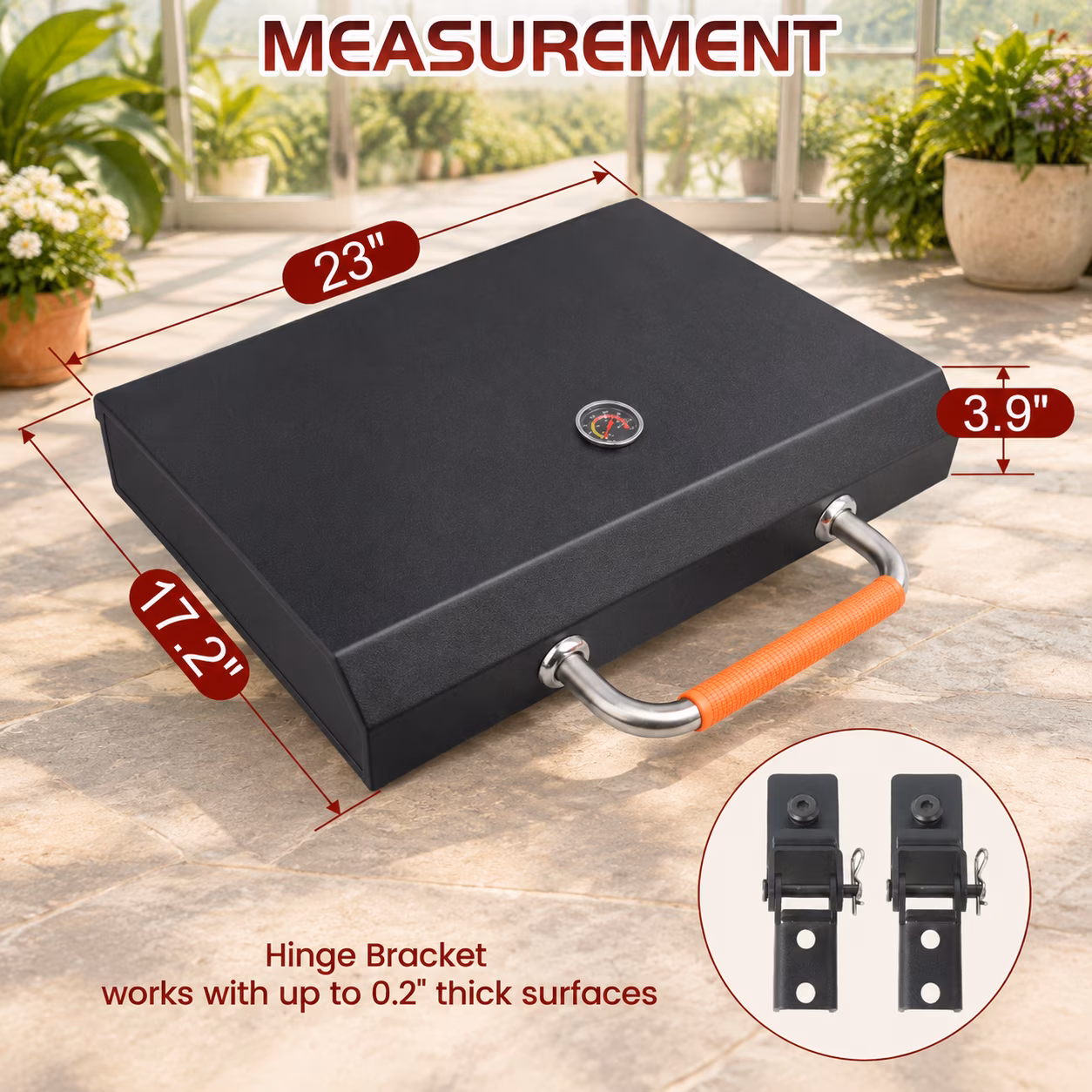 Hinged Lid for 22in Griddle, Hard Hood for Blackstone 22 Inch Omnivore Adventure Ready Tabletop Griddles - Image 5