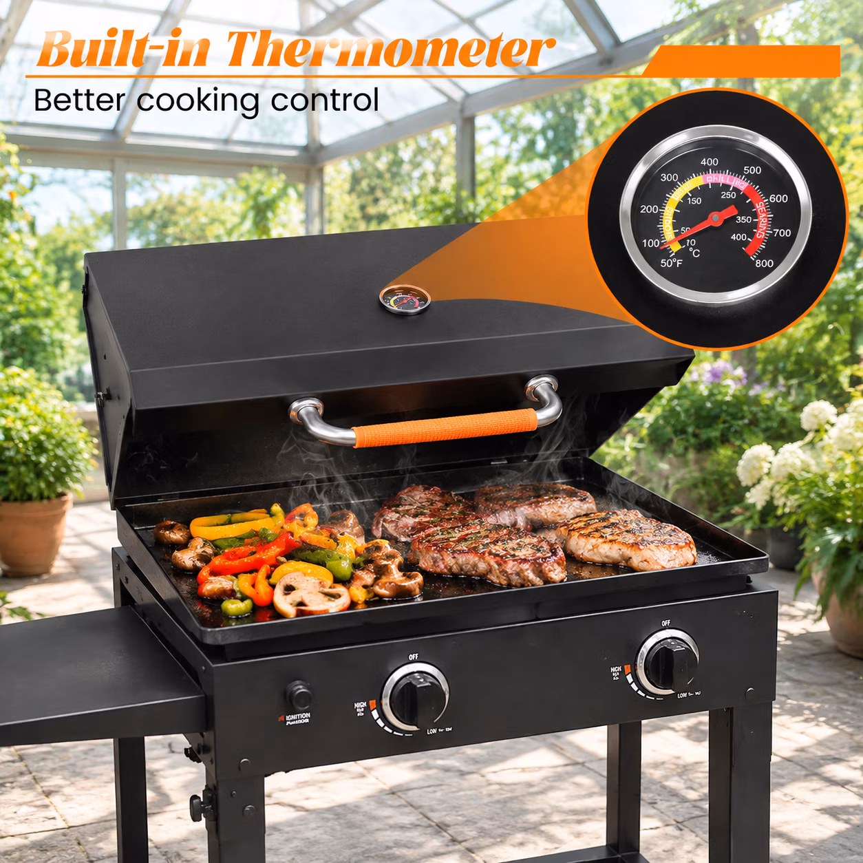 Hinged Lid for 28 Inch Griddle, Hard Cover with Brackets for Blackstone Grills 1517 1853 1605 1856 - Image 2
