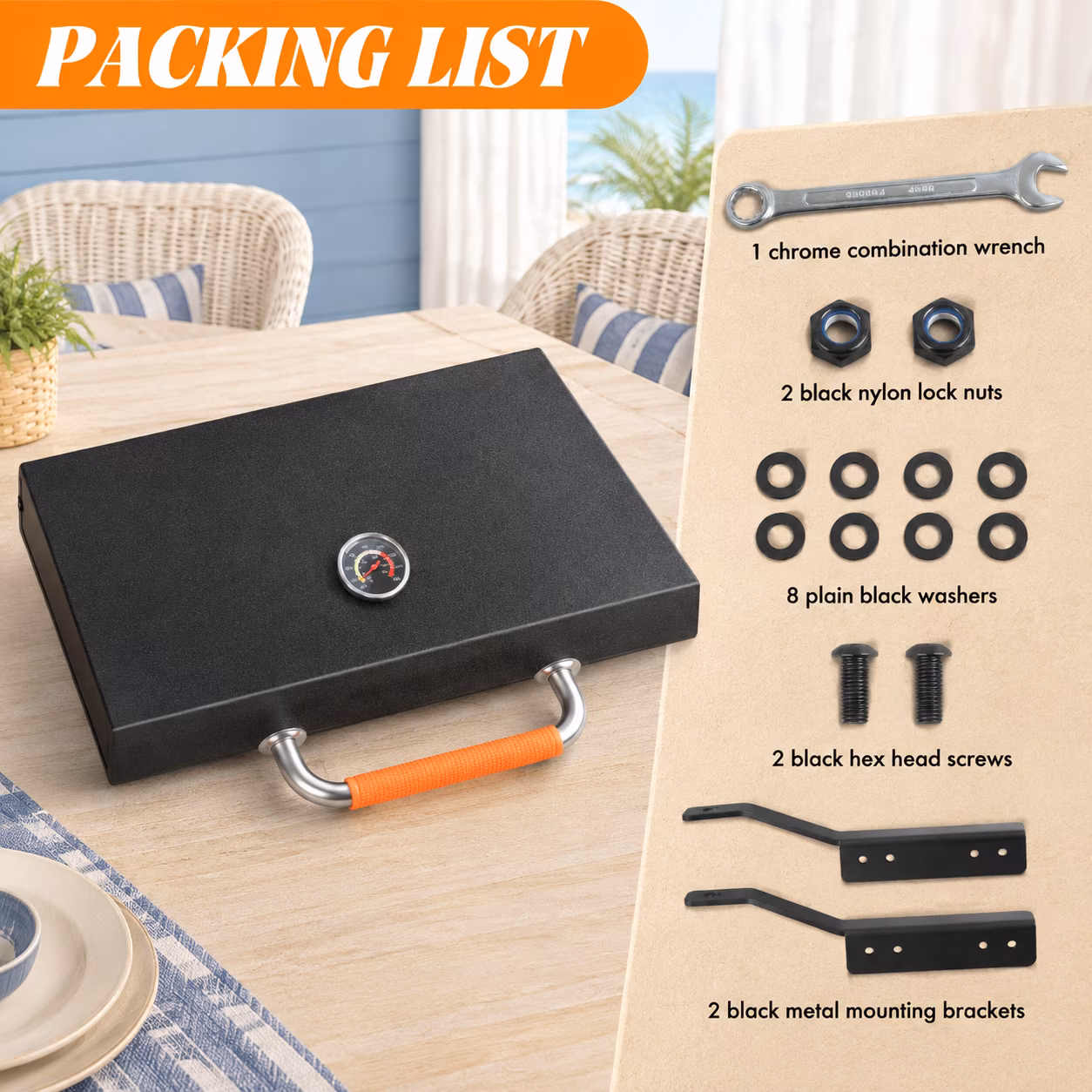 Hinged Lid for 28 Inch Griddle, Hard Cover with Brackets for Blackstone Grills 1517 1853 1605 1856 - Image 3