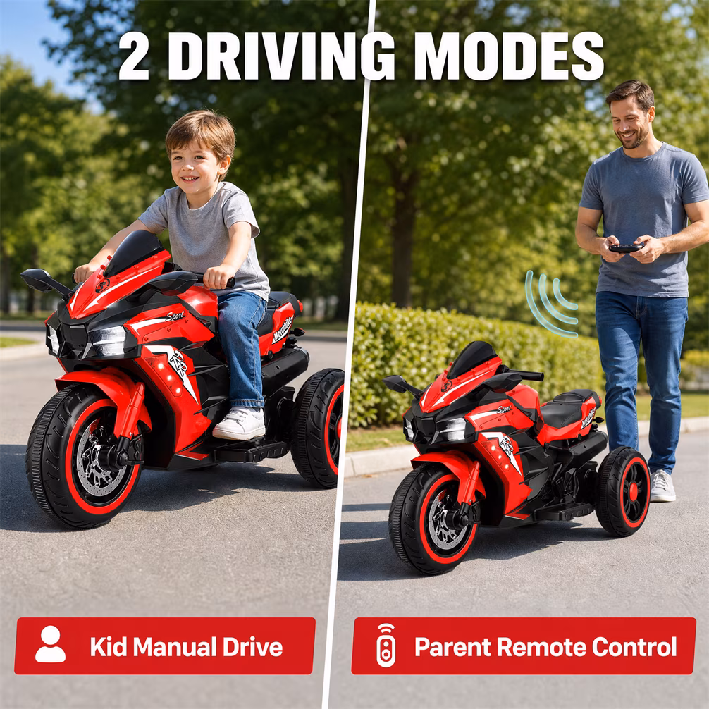HNH 12V Beetle Electric Car for Kids, Ride On Car for Girls 3-5, Headlights, Bluetooth, USB, Music, Speeds 4 MPH - Image 2