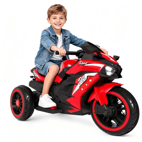 HNH 12V Beetle Electric Car for Kids, Ride On Car for Girls 3-5, Headlights, Bluetooth, USB, Music, Speeds 4 MPH