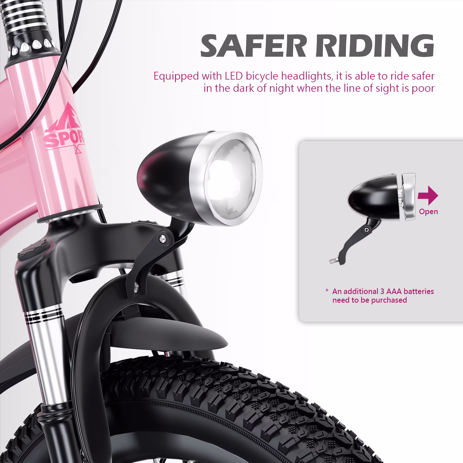 Holaki 20 Inch Kids Boys Girls Bike for 8-13 Years Old, Kids Bicycle Adjustable Seat with Basket, 7-Speed Gears, Dual Disc Brakes & Shock Absorber Front Fork for Birthday Gift, Pink - Image 4