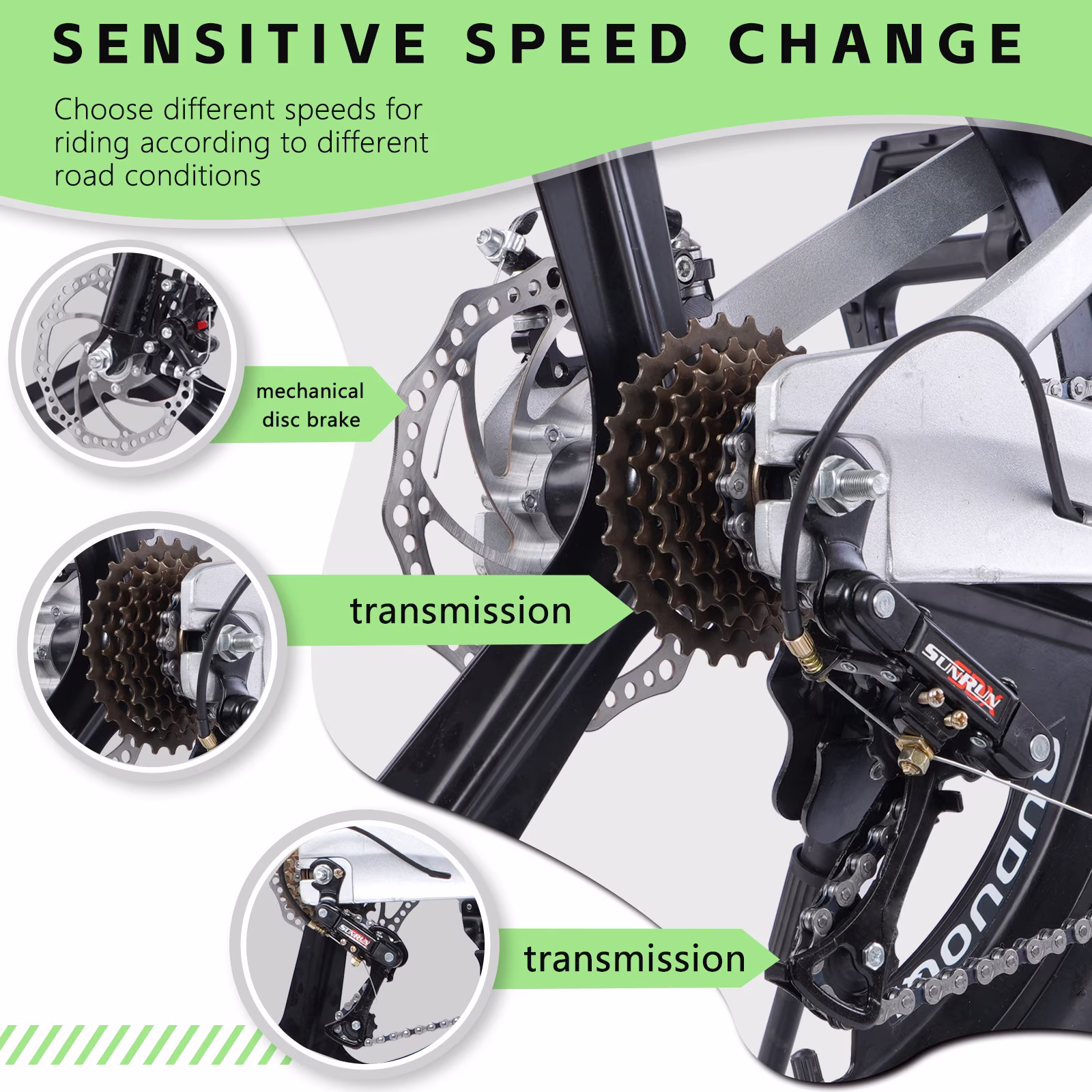 Holaki 20" Mountain Bike for Kids, 7-Speeds Magnesium Alloy Mountain Bicycle w/ LED Headlights, Disc Brakes & Anti-skid Tire for 7-14 Years Old, Silver - Image 3