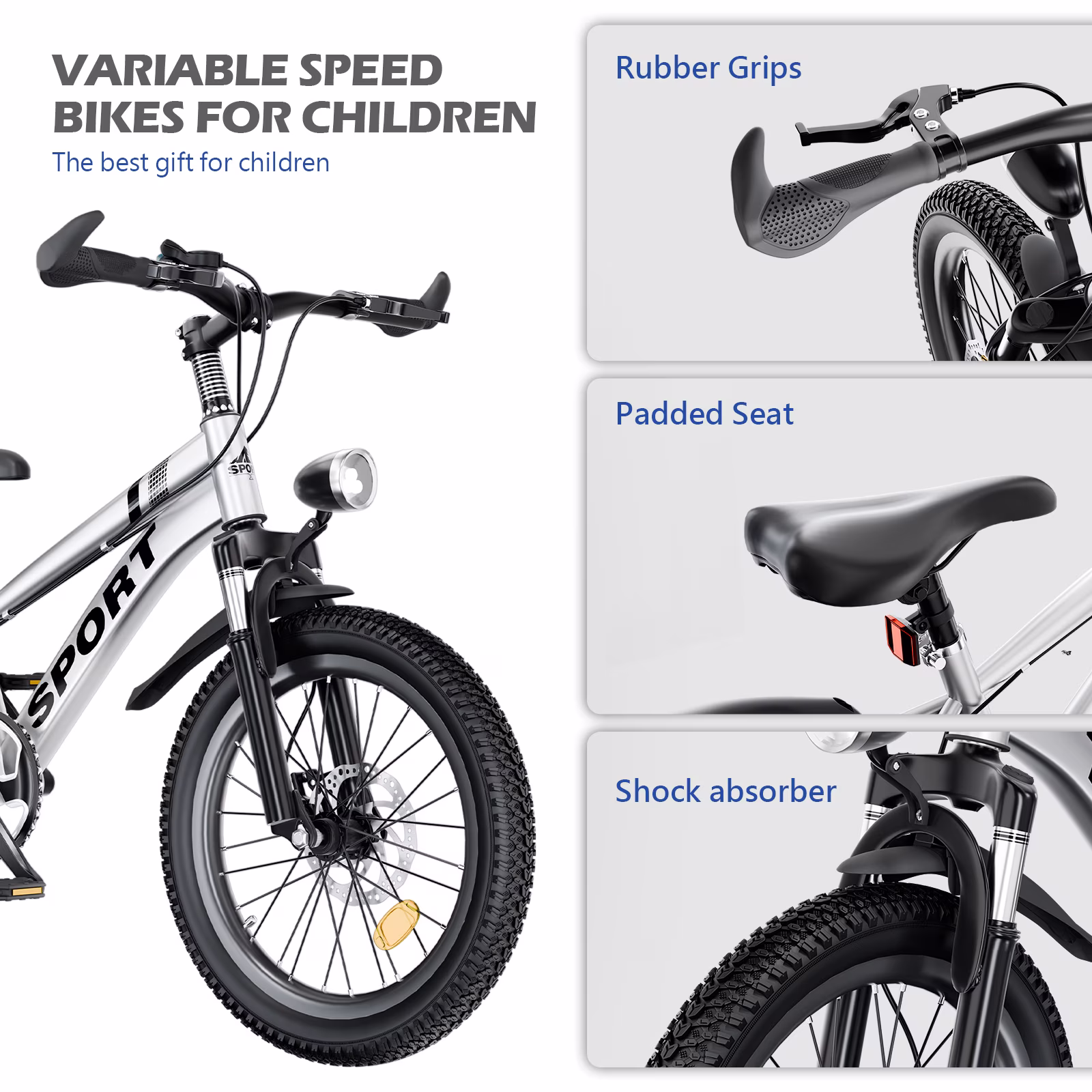 Holaki 24 Inch Kids Boys Girls Bike for 10-14 Years Old, Kids Bicycle Adjustable Seat with Basket, 7-Speed Gears, Dual Disc Brakes & Shock Absorber Front Fork for Birthday Gift, Silver - Image 5