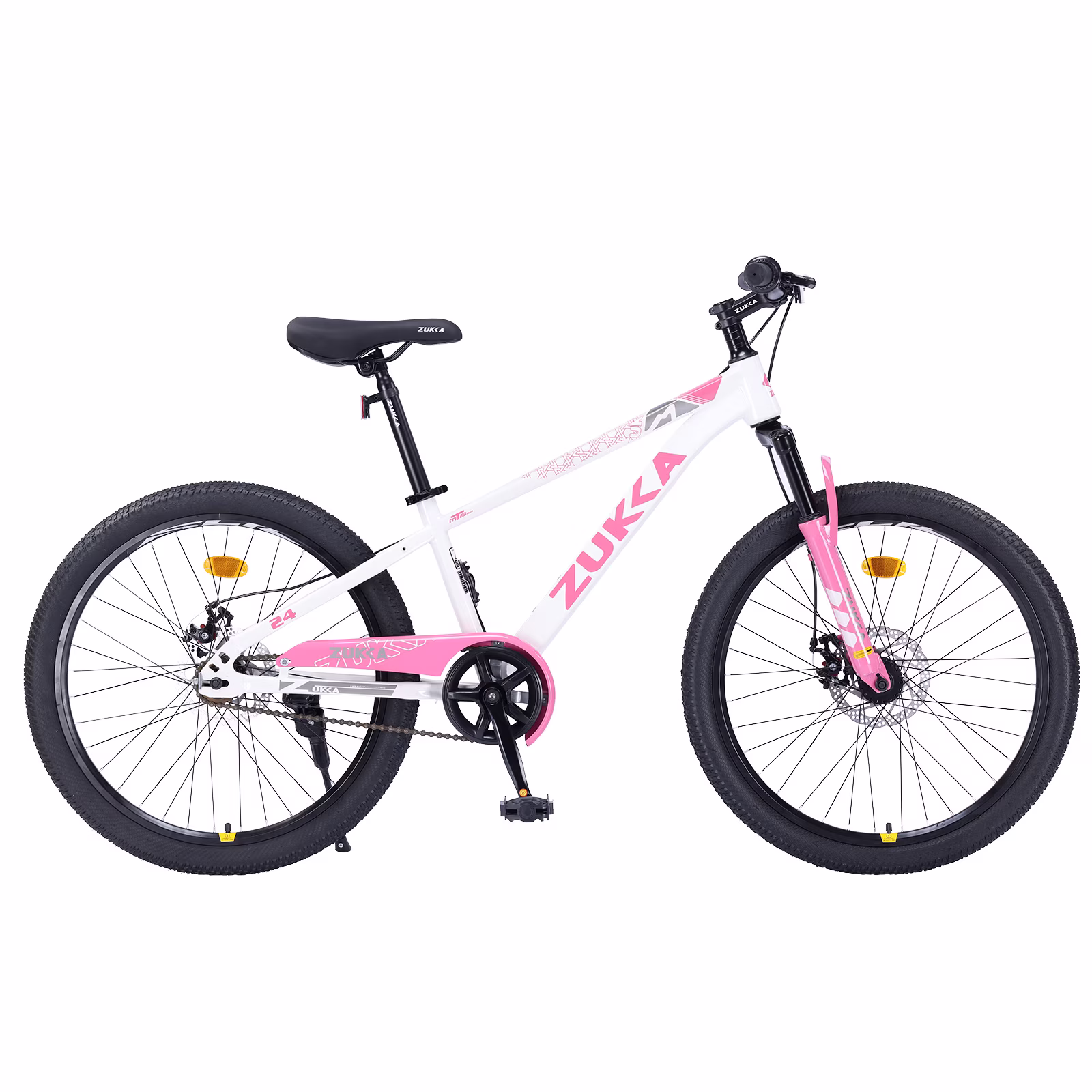 imerelez Kids Mountain Bike 24 Inch White, Single Speed with Disc Brakes, Suspension Fork for Trail & Outdoor Adventures - Image 5