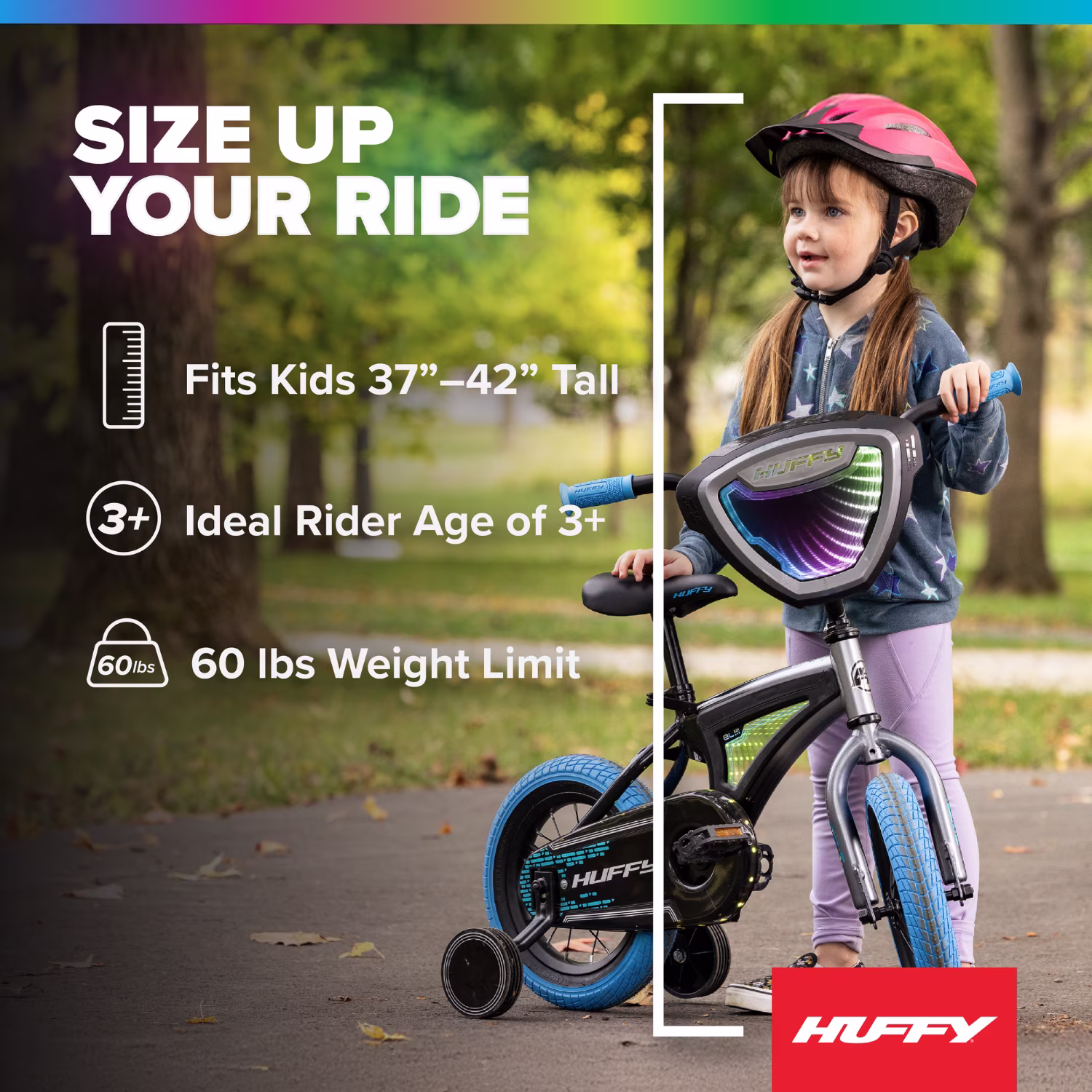 Huffy 12” Electro-Light Kids’ Bike, Fits Riders 37”-42”, Blue/Gray, Youth, Unisex - Image 5