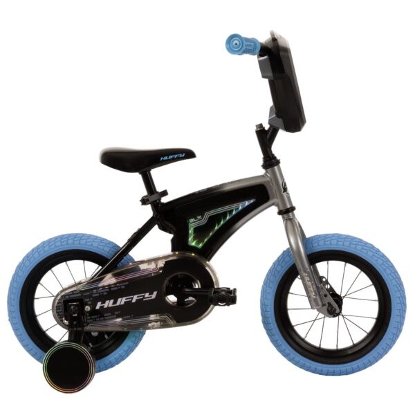Huffy 12” Electro-Light Kids’ Bike, Fits Riders 37”-42”, Blue/Gray, Youth, Unisex