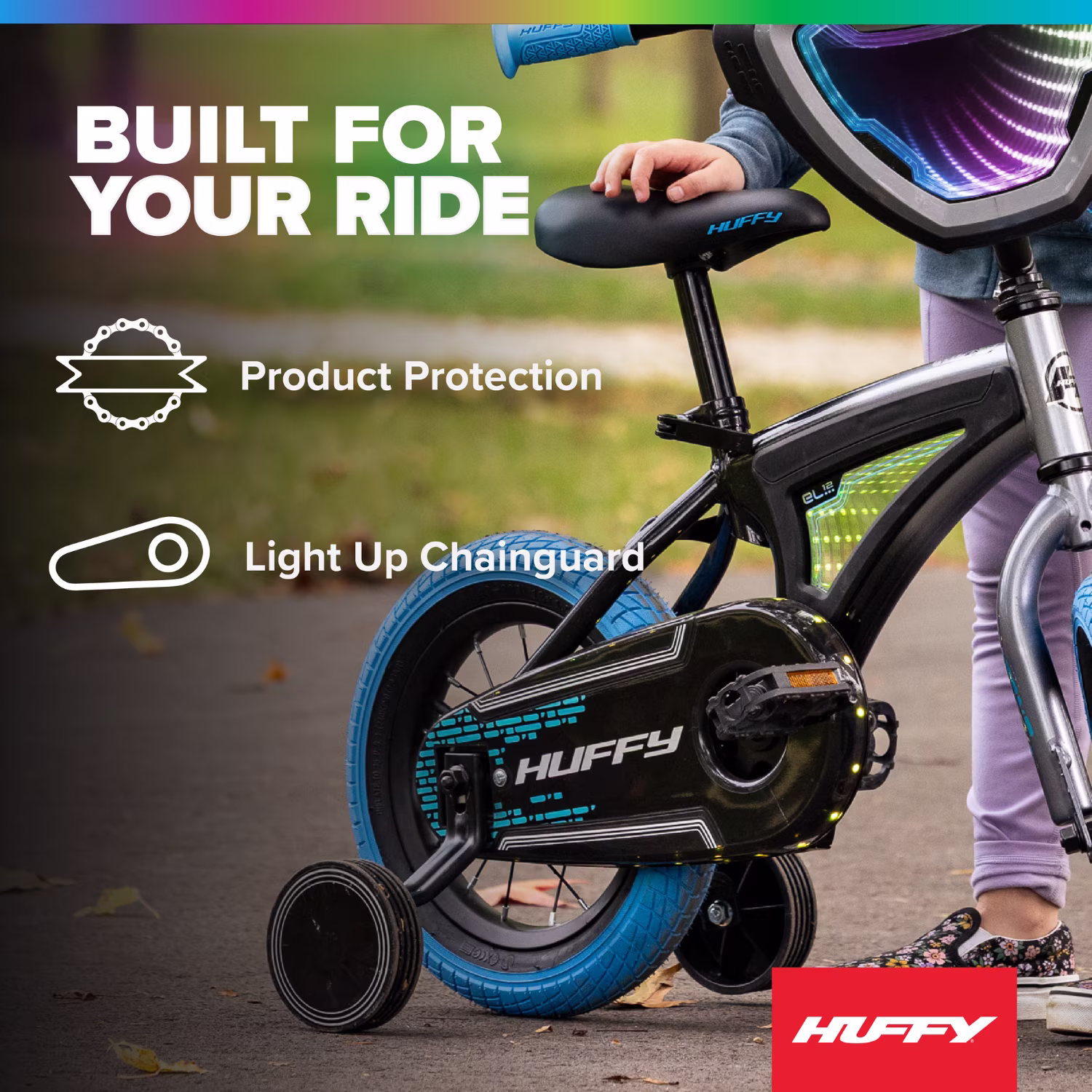 Huffy 12” Electro-Light Kids’ Bike, Fits Riders 37”-42”, Blue/Gray, Youth, Unisex - Image 4