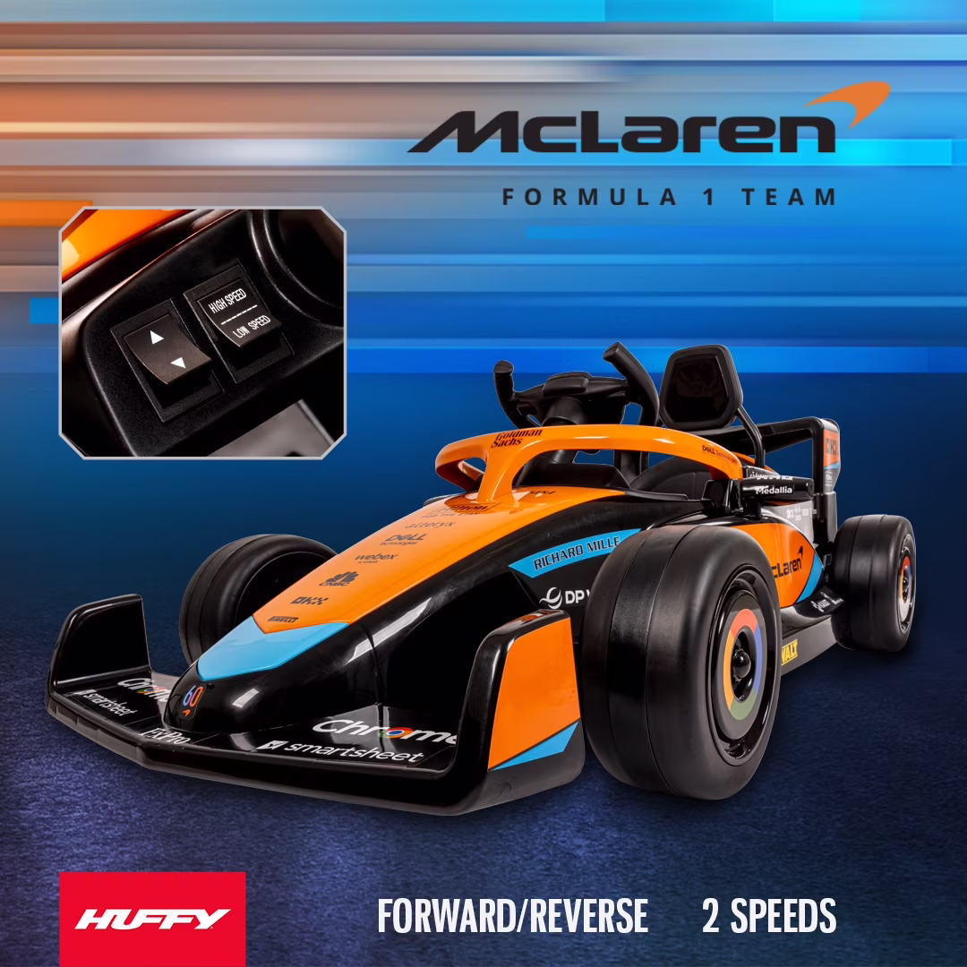 Huffy 12V McLaren Formula 1 Ride-On Car with Remote Control, Ages 3–5, Kids, Orange, One Unit - Image 2