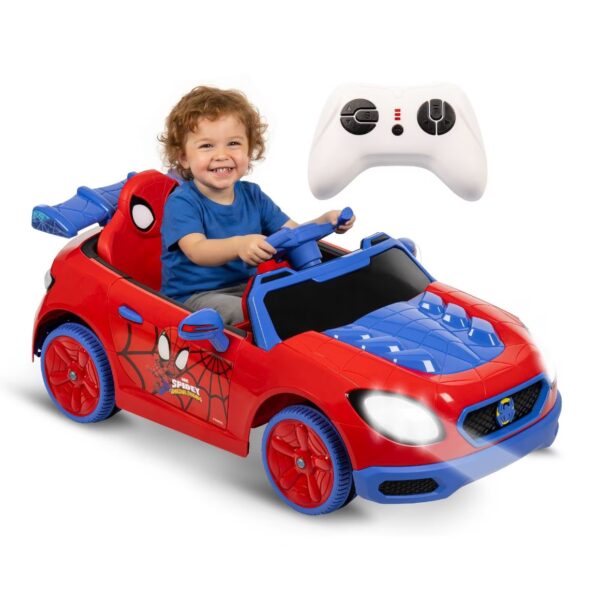 Huffy 12V Spidey and His Amazing Friends Ride-On Car with Remote Control, Ages 3-5, Red