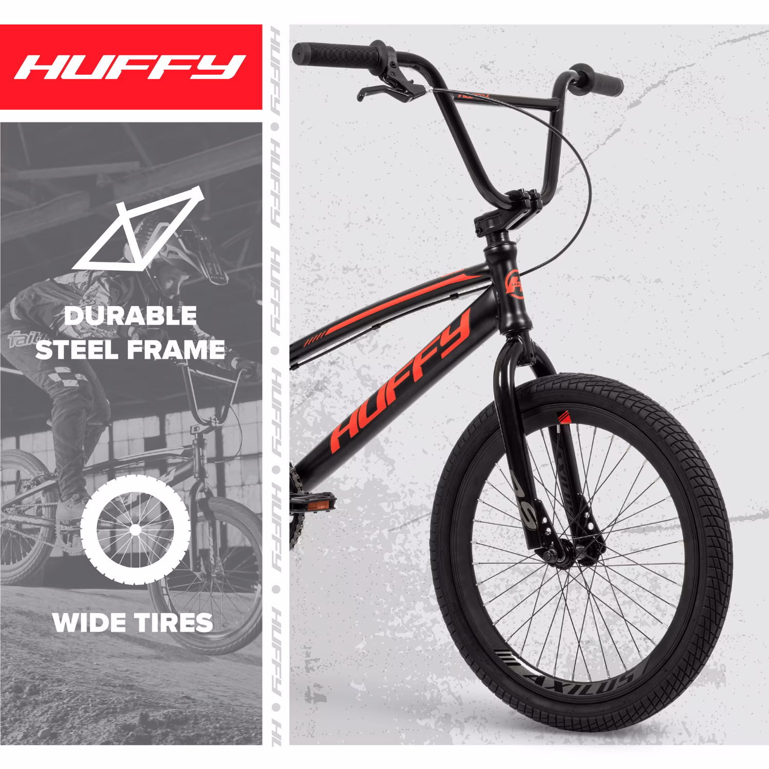 Huffy 20” Axilus BMX Race Bike, Kids/Teens, Matte Black, Unisex - Image 4