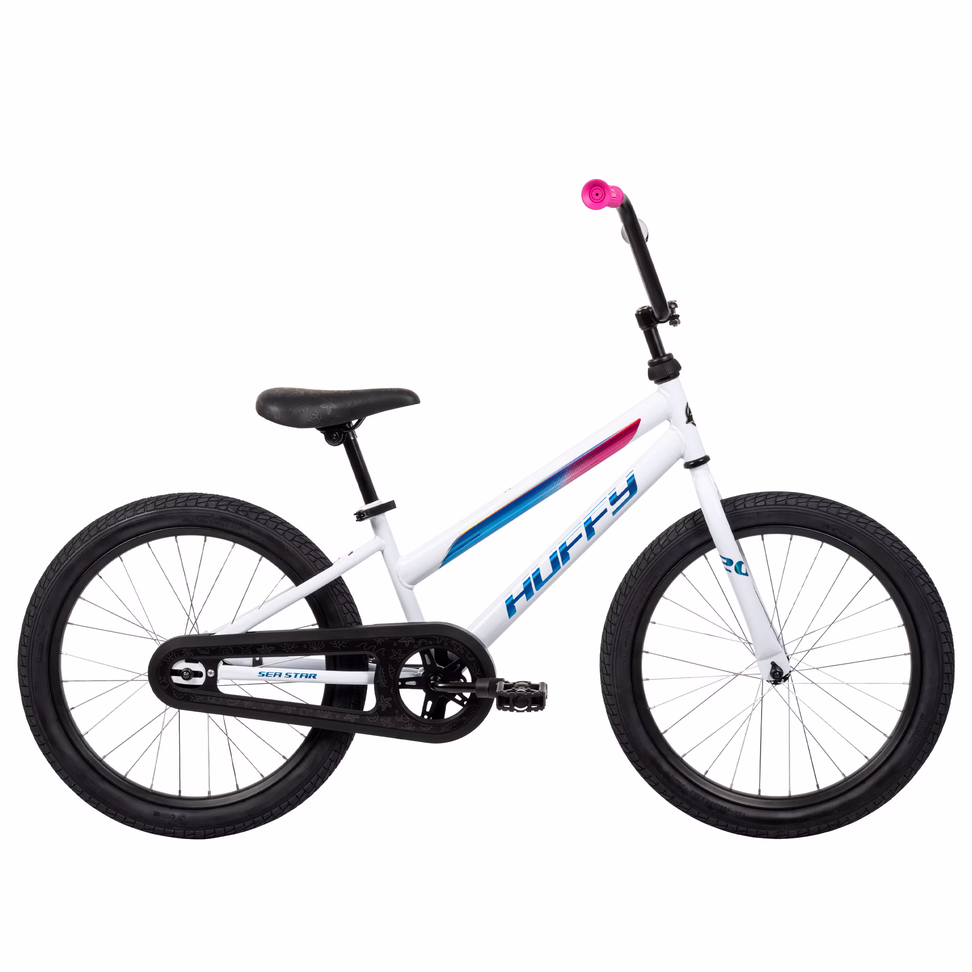 Huffy 20" Sea Star Girls’ Kids’ Bike, Fits Riders 44”-56”, EZ Build, White