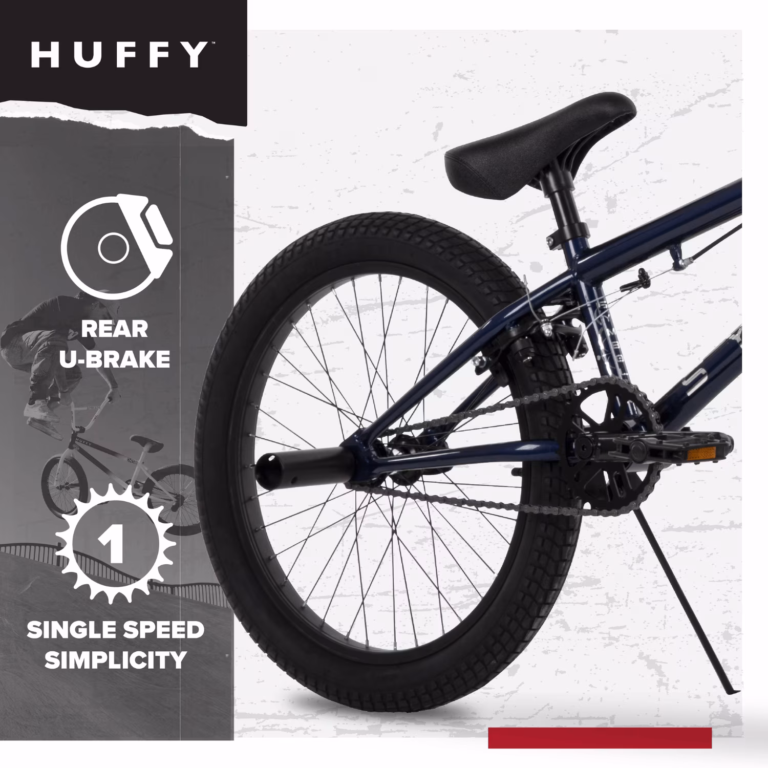 Huffy 20” Symbol BMX Freestyle Bike, Fits Riders 44”, Navy, Kids/Teen, Unisex - Image 2