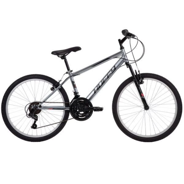 Huffy 24” Rock Creek Mountain Bike, Fits Riders 58” - 70”, Gray, Youth, Boy’s