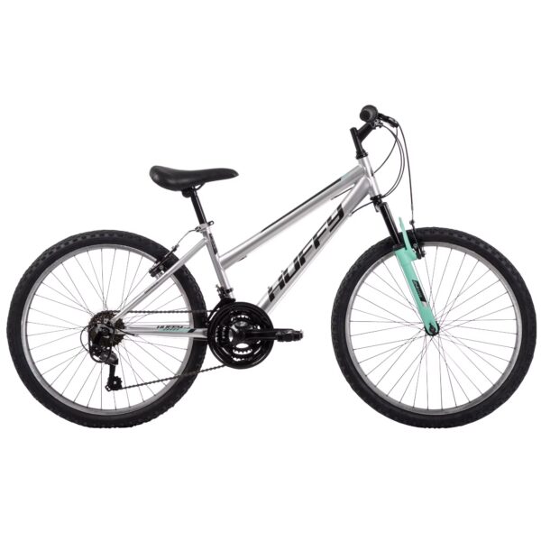 Huffy 24" Stone Mountain Bike, Fits Riders 58"-70", Metallic Nickel, Kids/Adults, Girls/Women