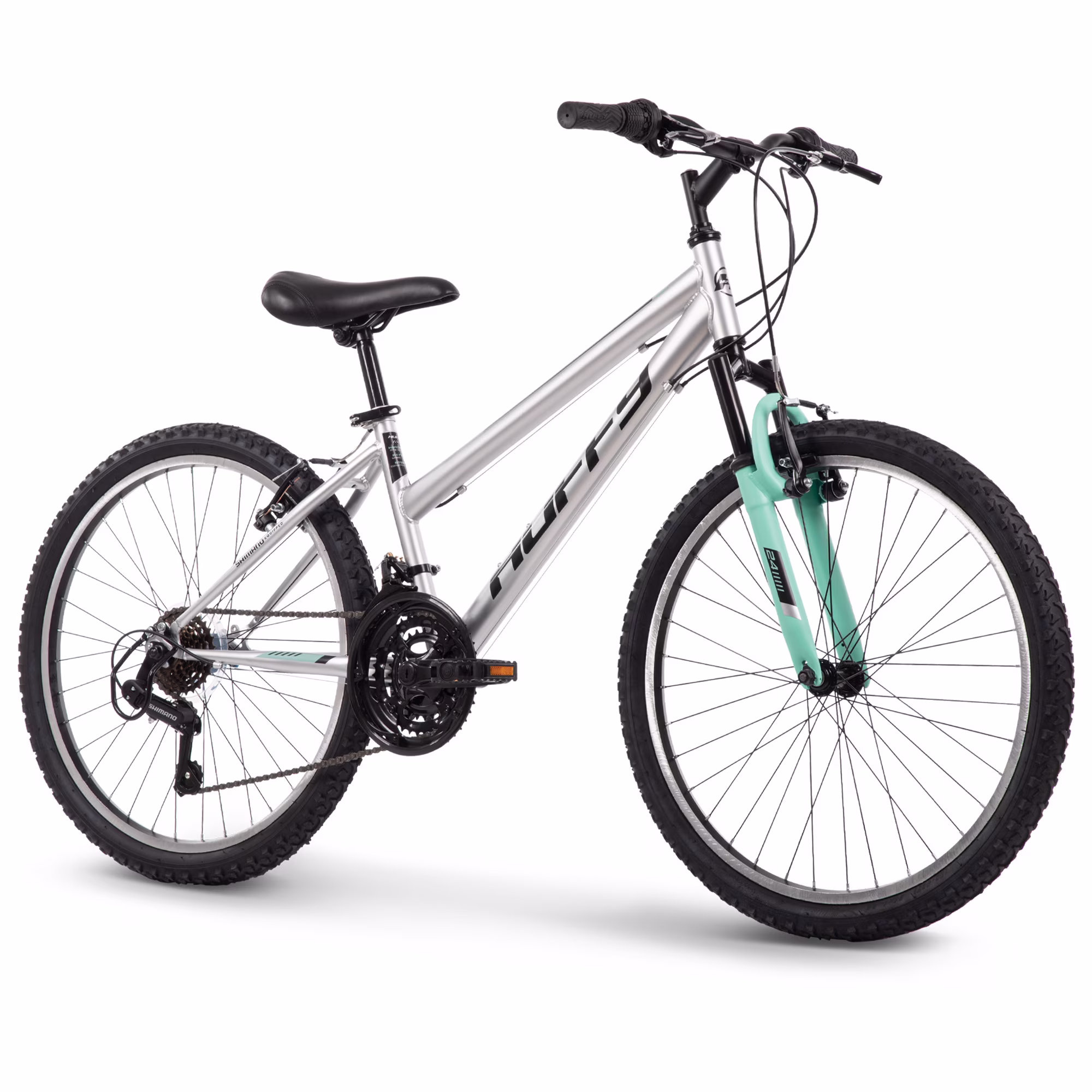 Huffy 24" Stone Mountain Bike, Fits Riders 58"-70", Metallic Nickel, Kids/Adults, Girls/Women - Image 2