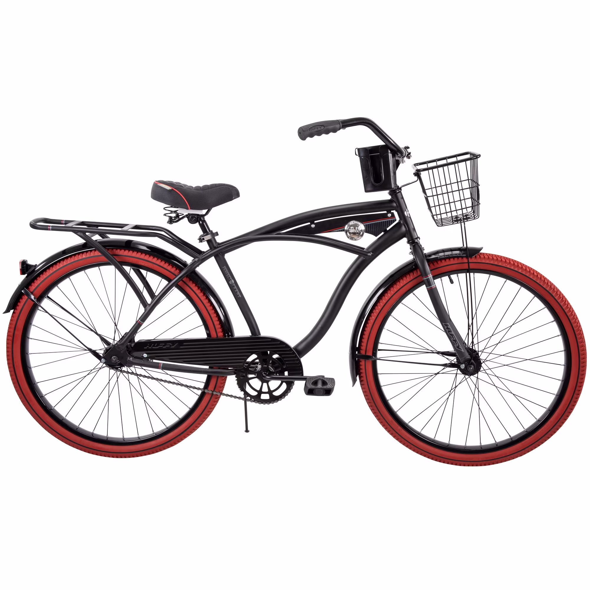 Huffy 26" Nel Lusso Cruiser Bike, Fits Riders 60"+, Matte Black, Adult, Men's