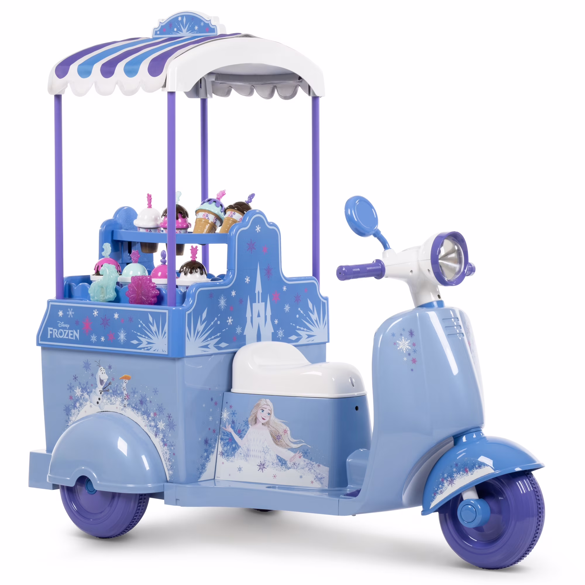 Huffy 6V Disney Frozen Ice Cream Kart Ride-on, Ages 3-7, Kids, Purple - Image 2