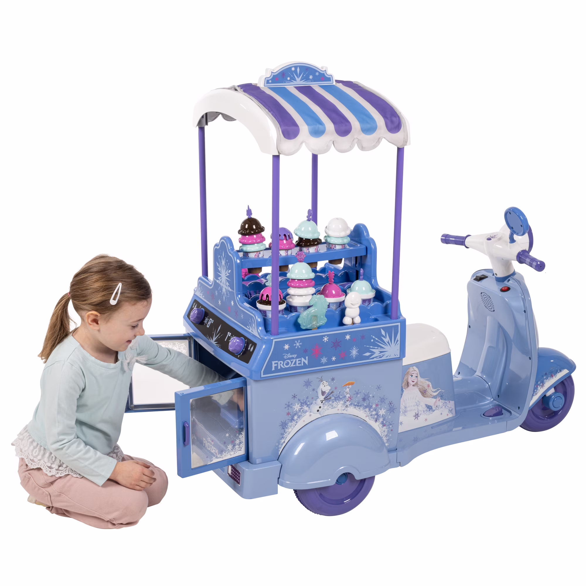 Huffy 6V Disney Frozen Ice Cream Kart Ride-on, Ages 3-7, Kids, Purple - Image 4