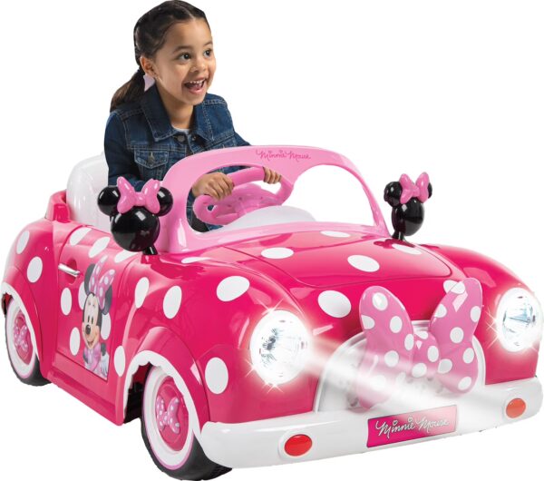 Huffy 6V Disney Minnie Mouse Convertible Ride-On Car with Remote Control, Ages 3-7, Kids, Pink