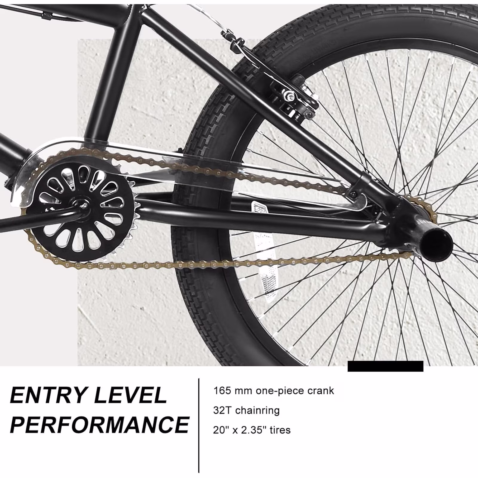 Hykolity 20 inch BMX Bike Freestyle Cycling Trick Bicycle with 4 Pegs for Teenage Adults Men Women Beginners Street Stunt Bike V-Brake Black - Image 5