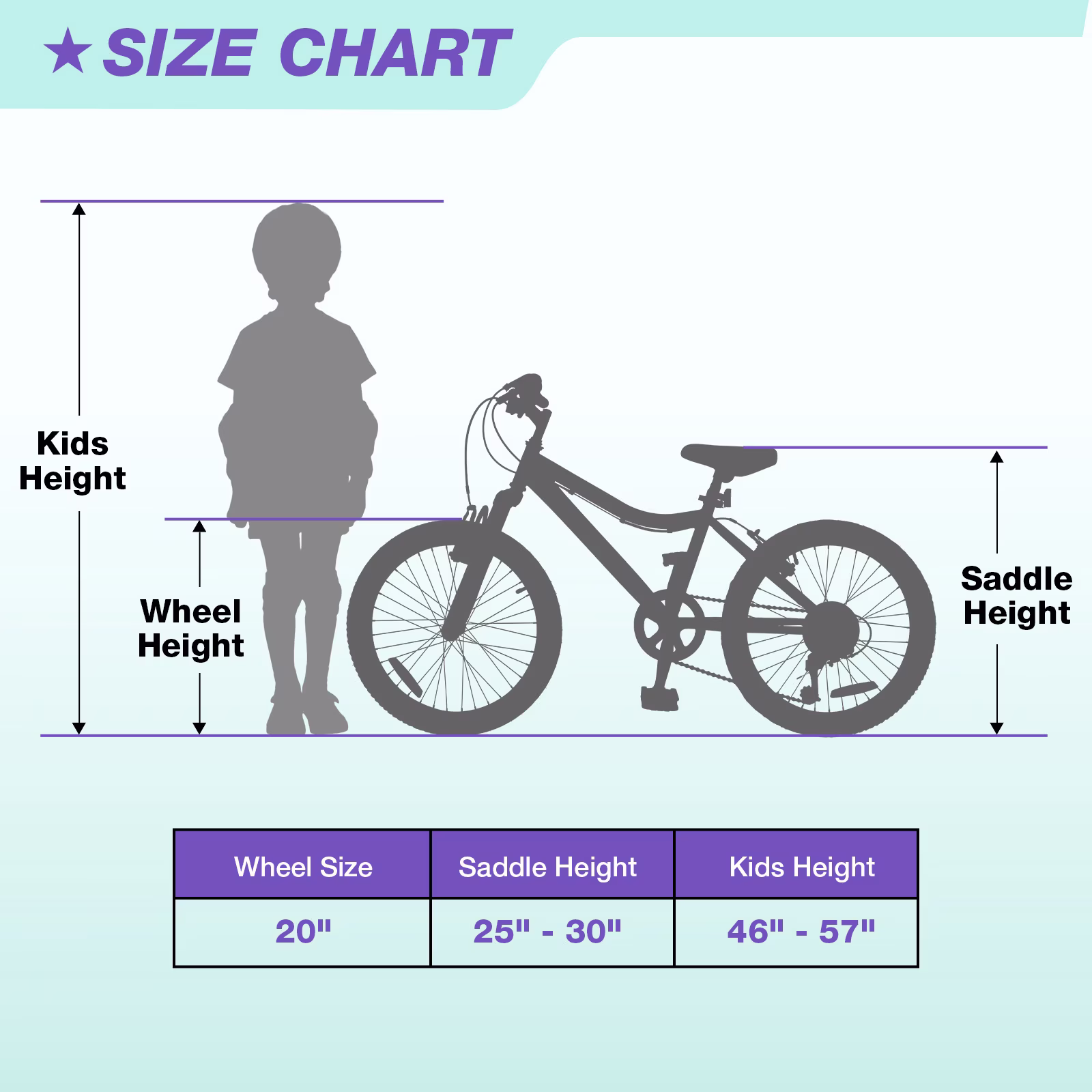 Hykolity 20 inch Kids Mountain Bike,6 Speed Kid Bicycle Age 6-11 Year Old with Front Suspension Fork,Adjustable Seat Height,High-Carbon Steel,Purple - Image 4