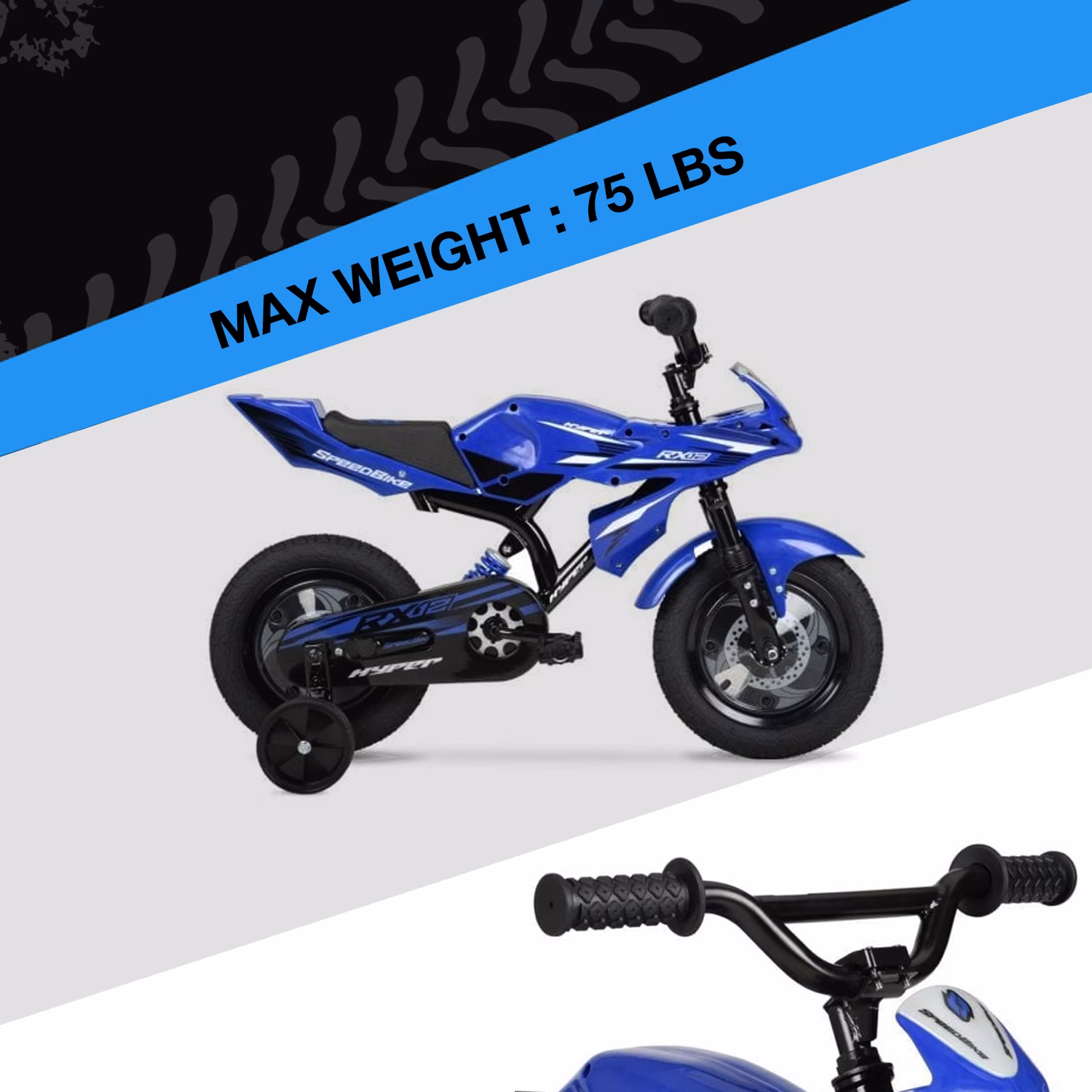 Hyper Bicycles 12" Speed Bike, Children Ages 2-4, Blue - Image 3