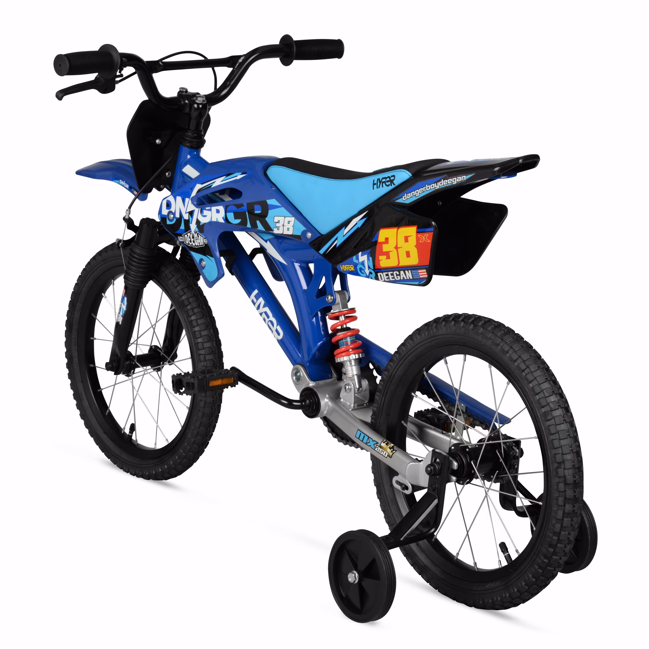 Hyper Bicycles 16" 'Danger Boy' Deegan Moto Bike, Children Ages 5-7, Blue - Image 2