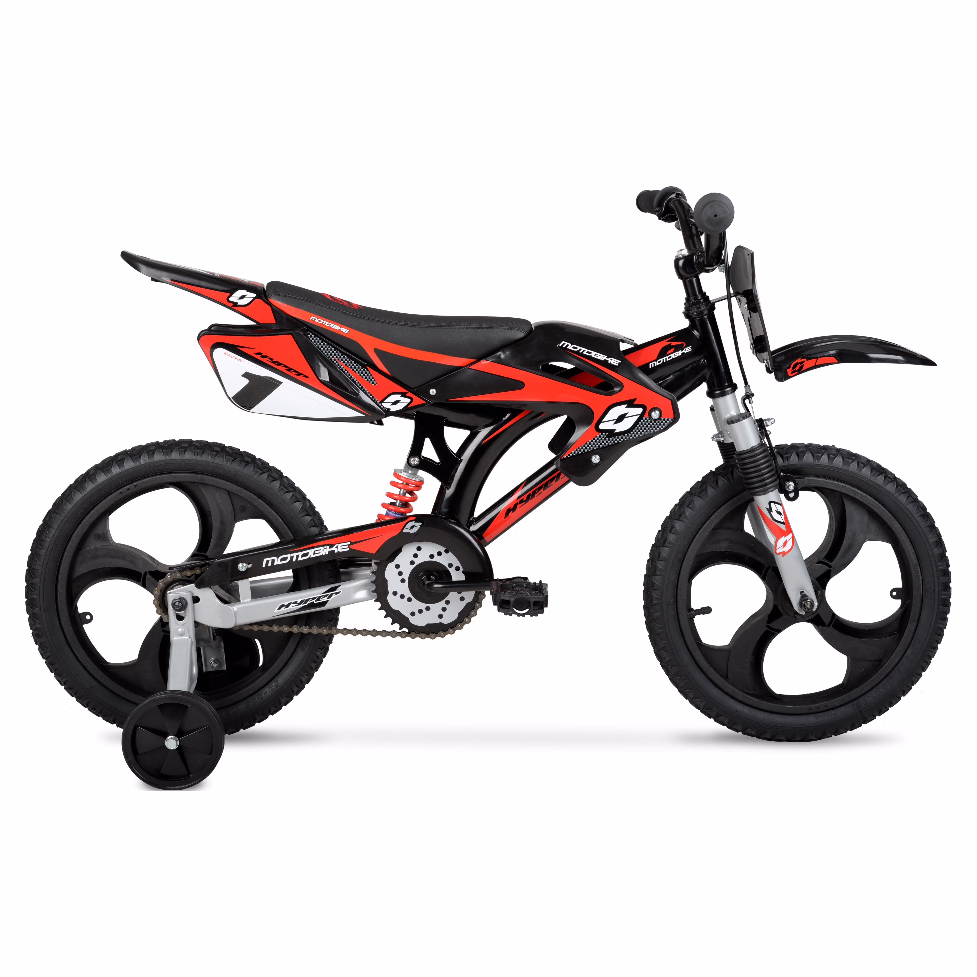 Hyper Bicycles 16" Moto Bike, Children Ages 5-7, Black/Red