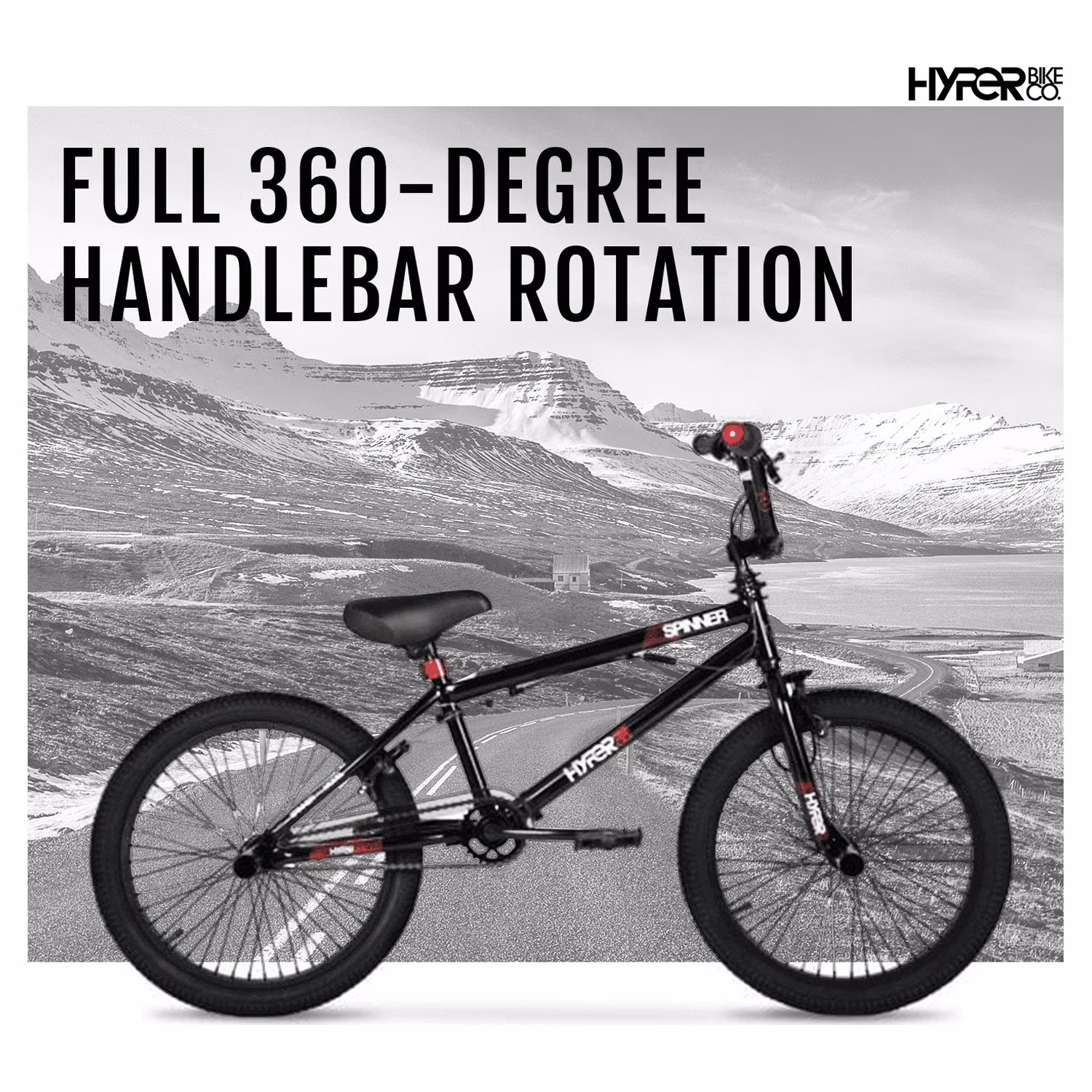 Hyper Bicycles 20" Boy's Spinner BMX Bike, Children Ages 8-13, Black - Image 4
