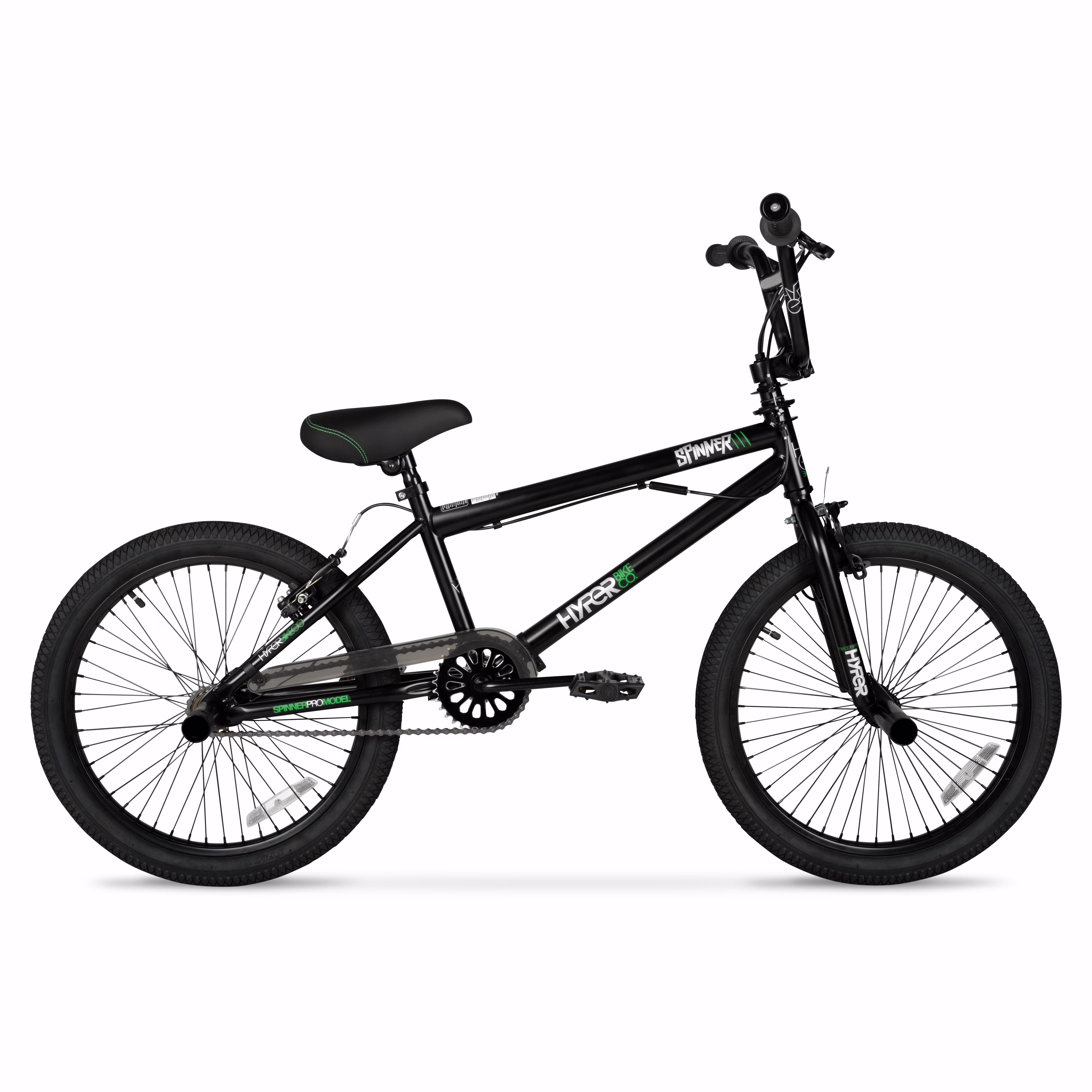 Hyper Bicycles 20" Boy's Spinner BMX Bike, Children Ages 8-13, Matte Black