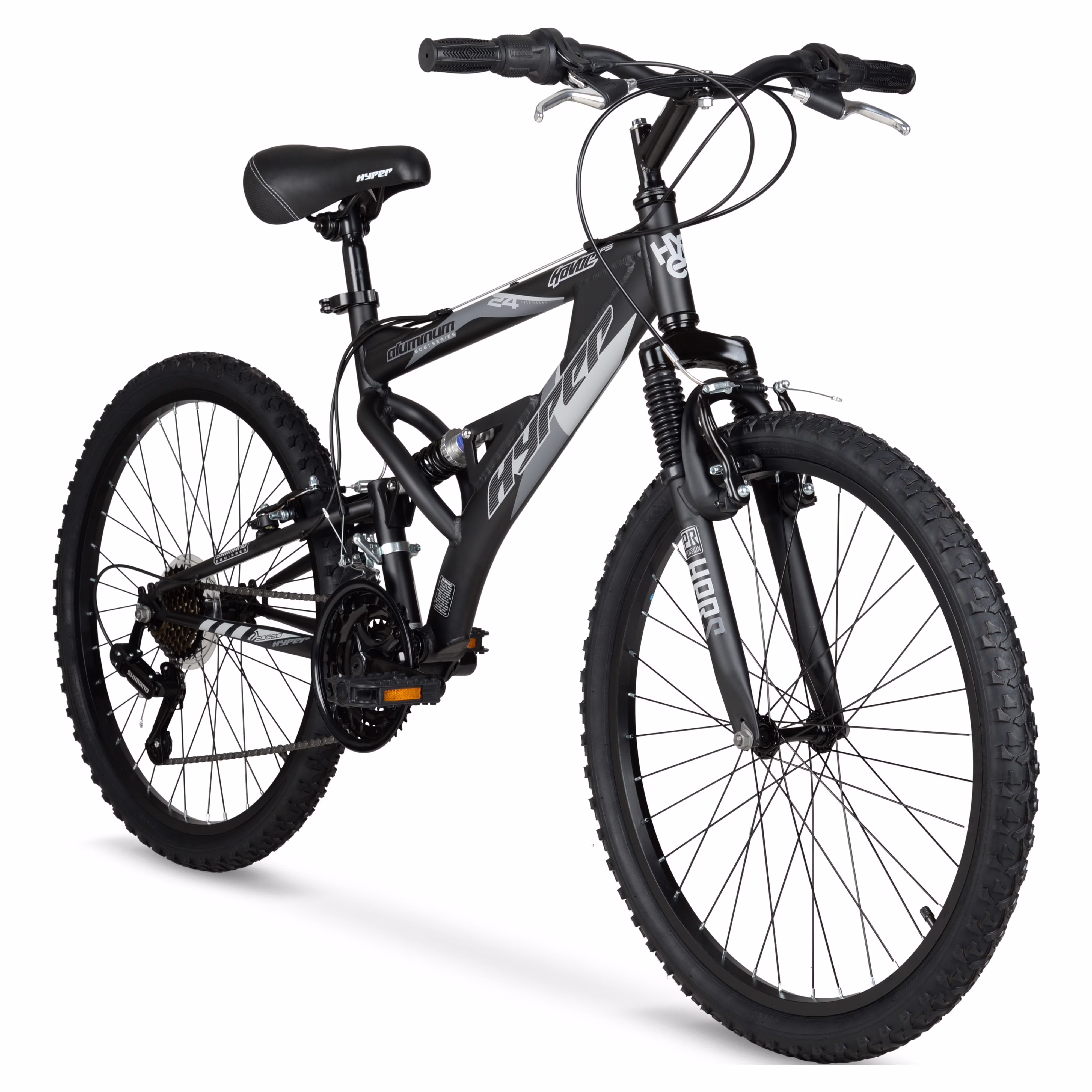 Hyper Bicycles 24" Havoc Mountain Bike, Children Ages 10-14, Black