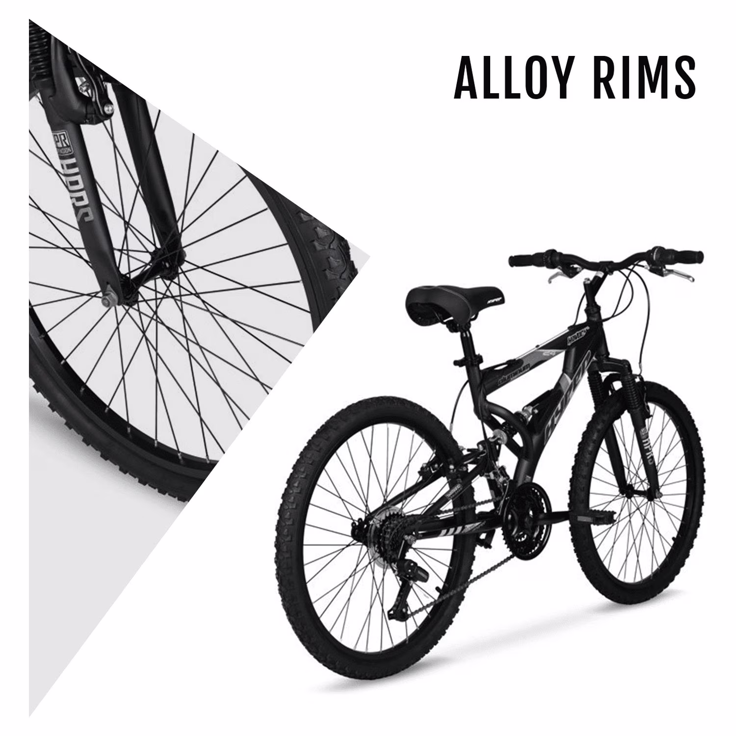 Hyper Bicycles 24" Havoc Mountain Bike, Children Ages 10-14, Black - Image 5