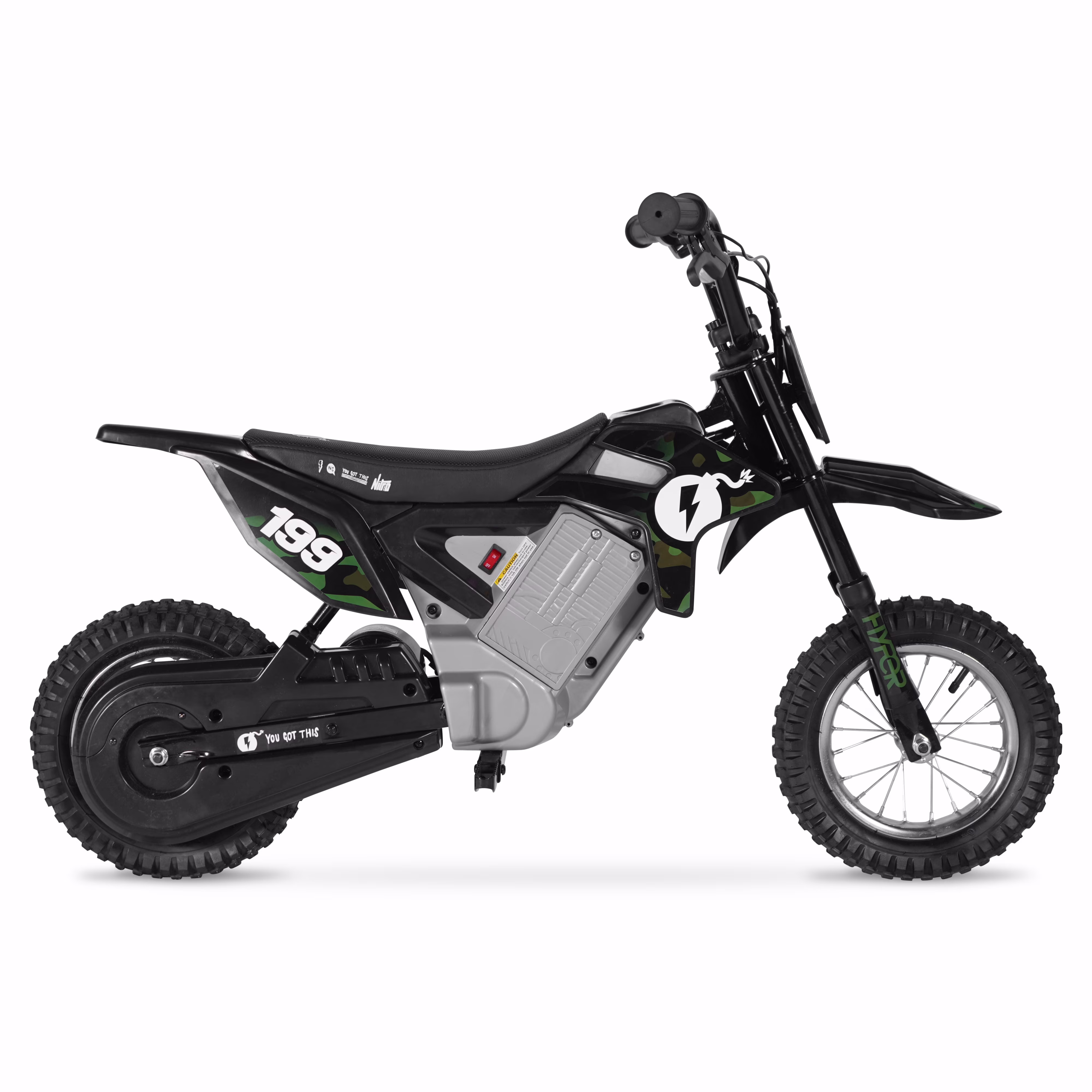 Hyper Toy Company, HPR350 24V Nitro Circus Electric Dirt Bike, Children Ages 13+, up to 14 MPH, Camo