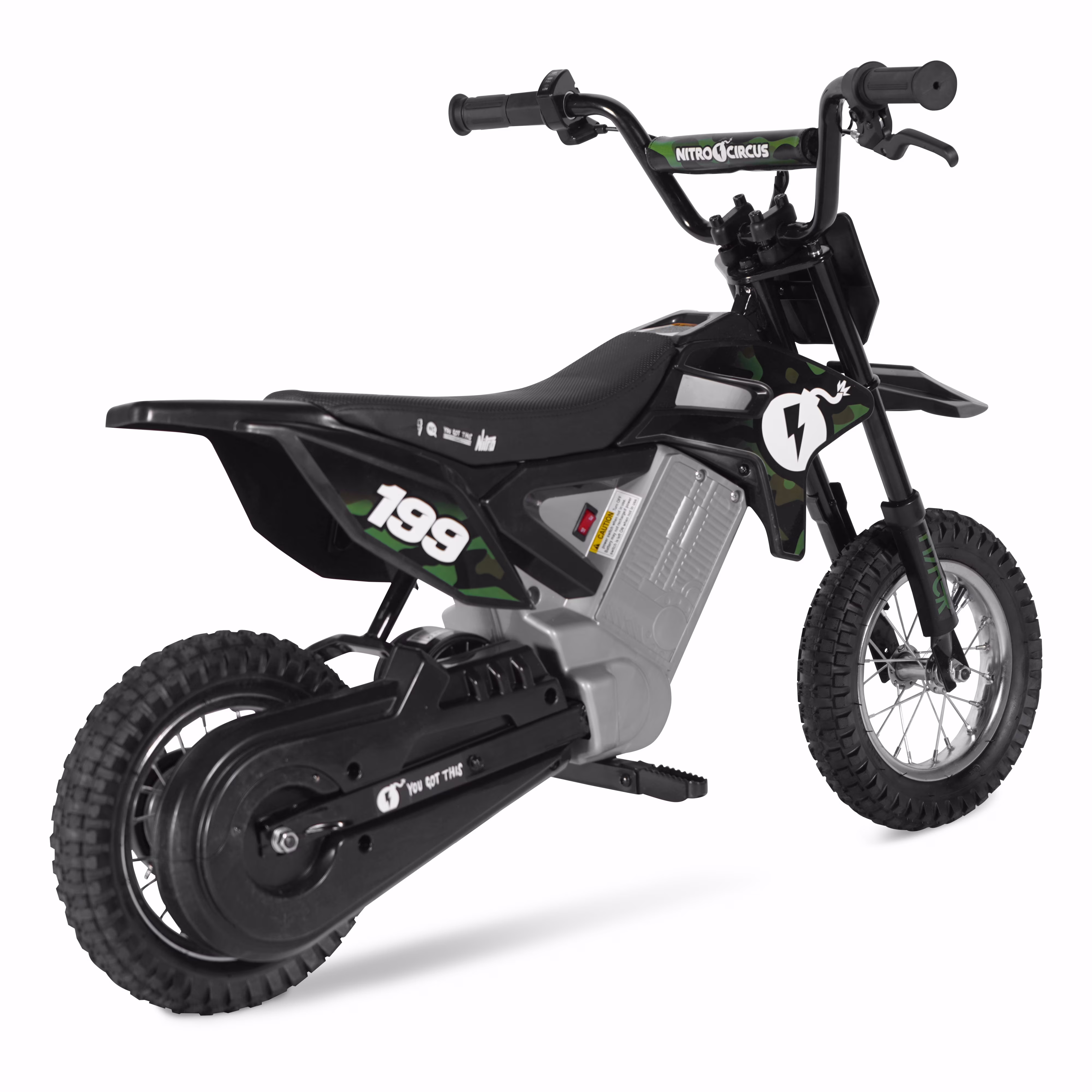 Hyper Toy Company, HPR350 24V Nitro Circus Electric Dirt Bike, Children Ages 13+, up to 14 MPH, Camo - Image 5
