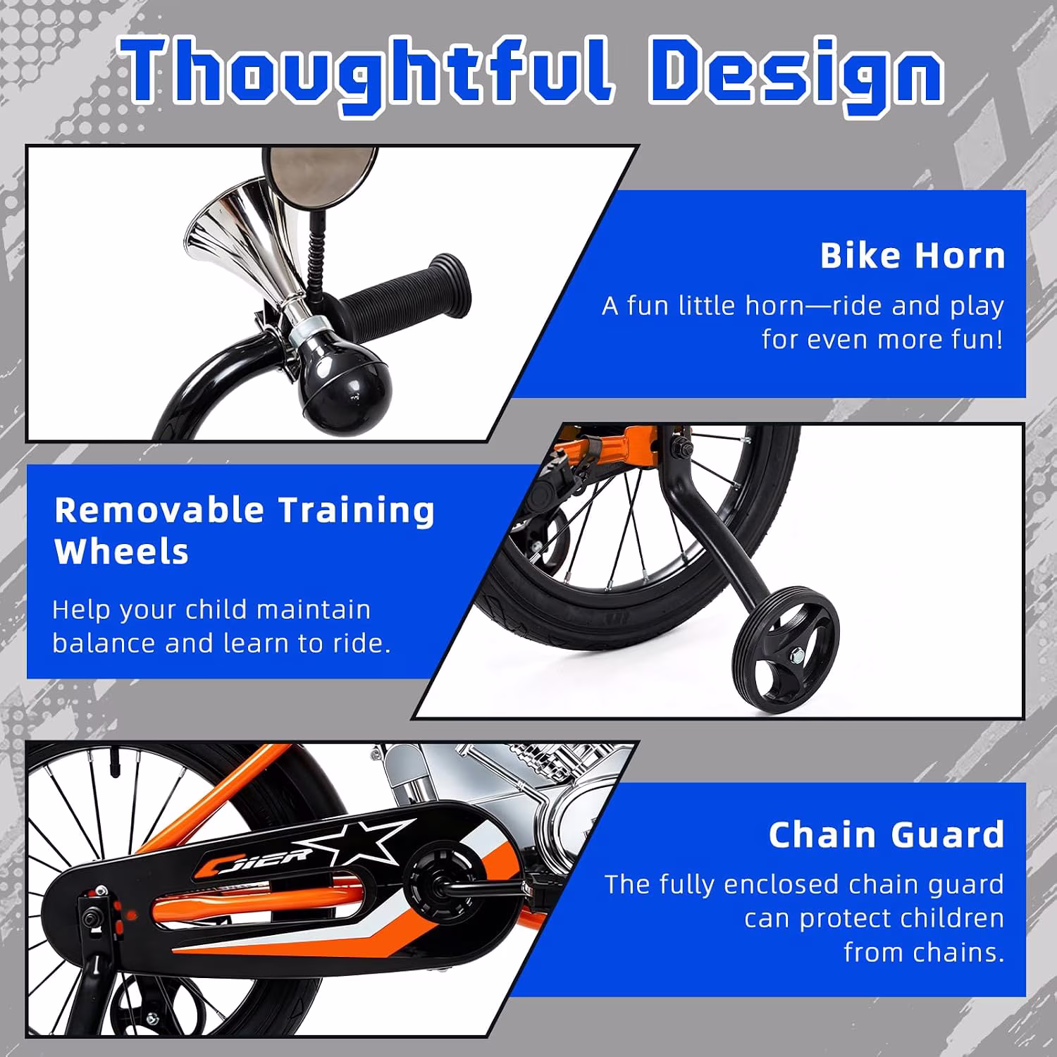 ICEELF 12 Inch Kids Bike with Training Wheels, Boys Girls Bike for Kids 3-4 Years Old, Adjustable Seat & Handlebar - Image 3